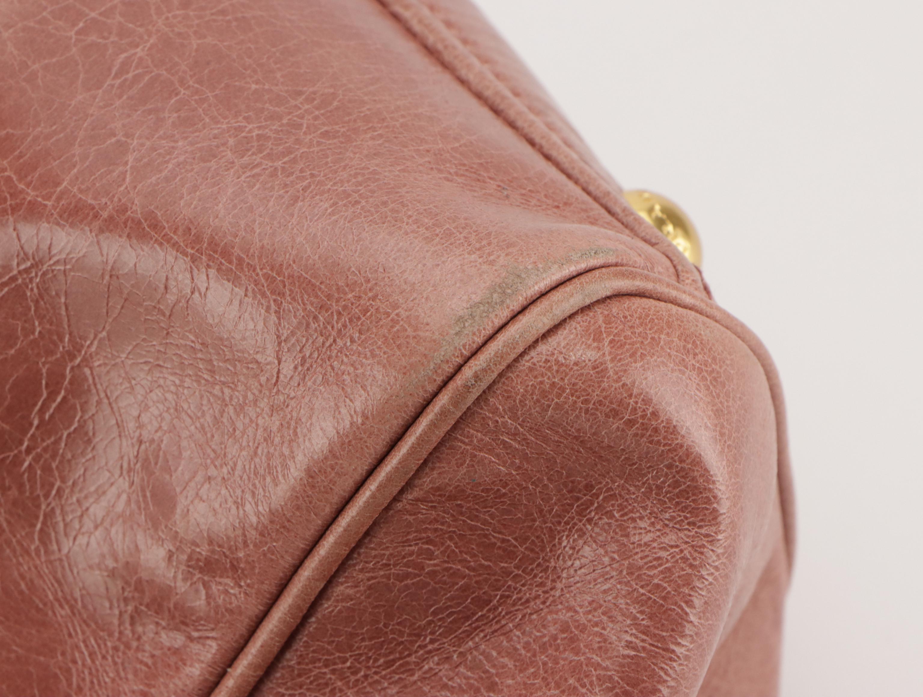 Prada Two-Way Satchel Bag in Antico Vitello Shine Leather