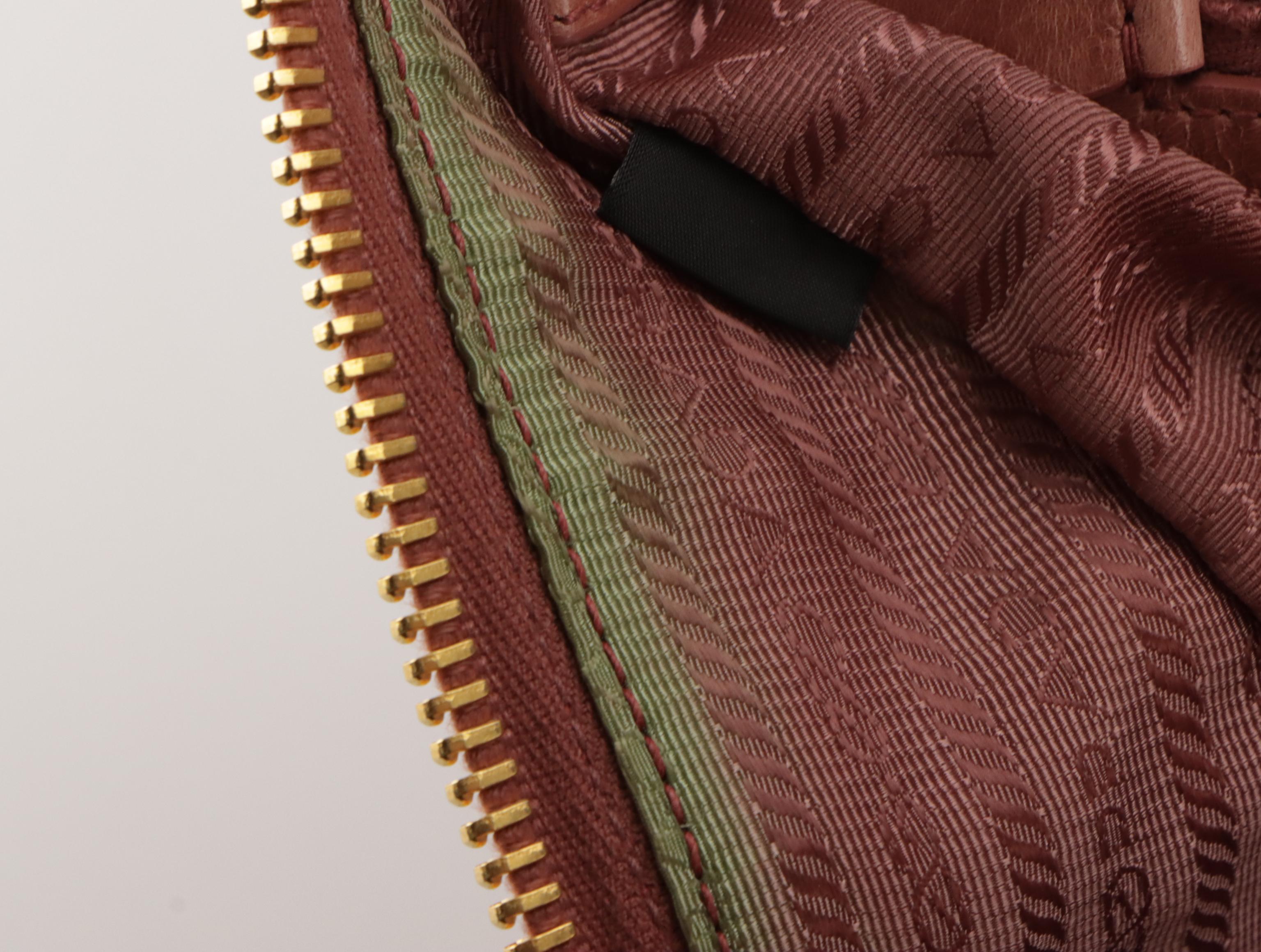 Prada Two-Way Satchel Bag in Antico Vitello Shine Leather