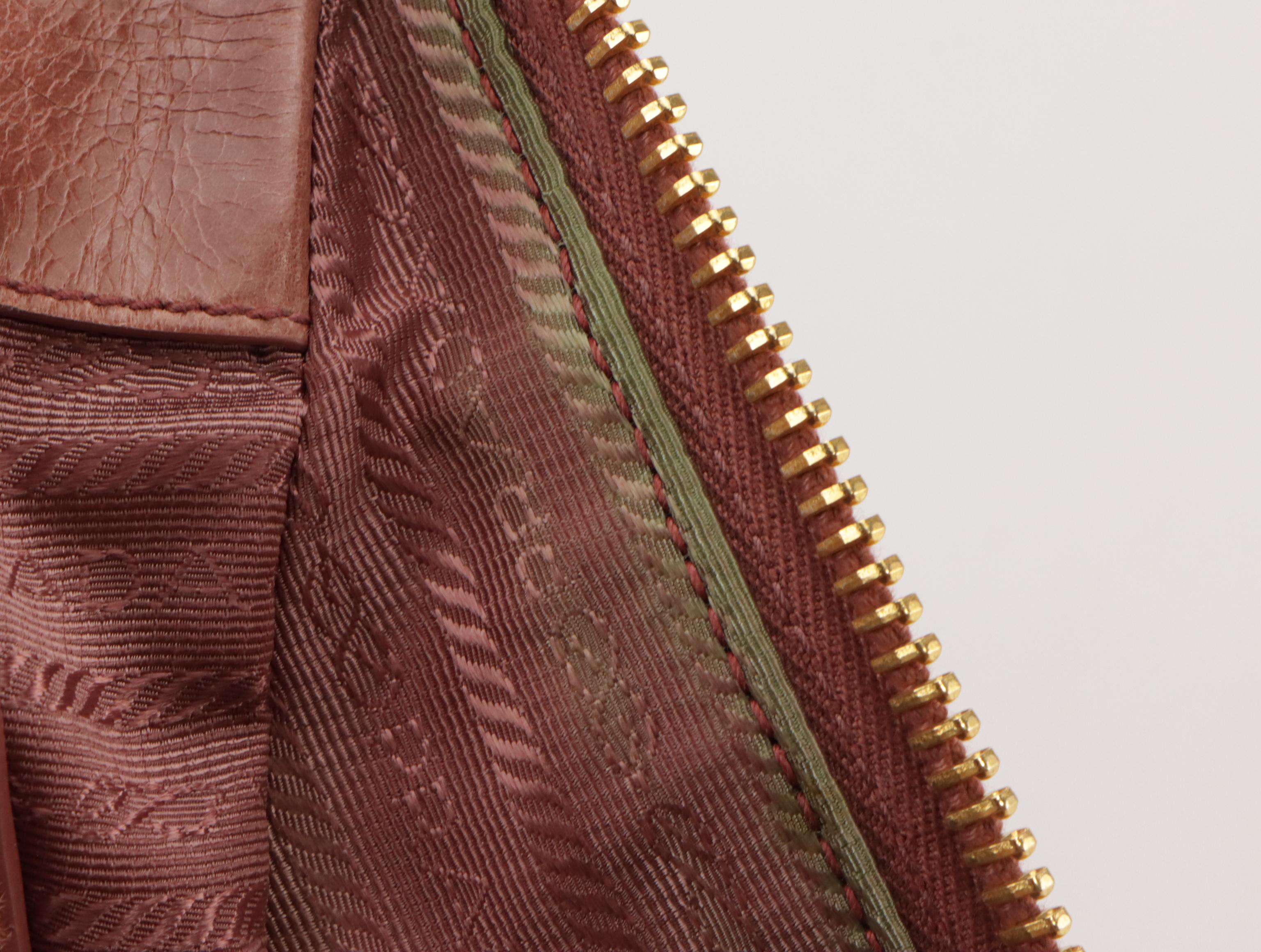 Prada Two-Way Satchel Bag in Antico Vitello Shine Leather