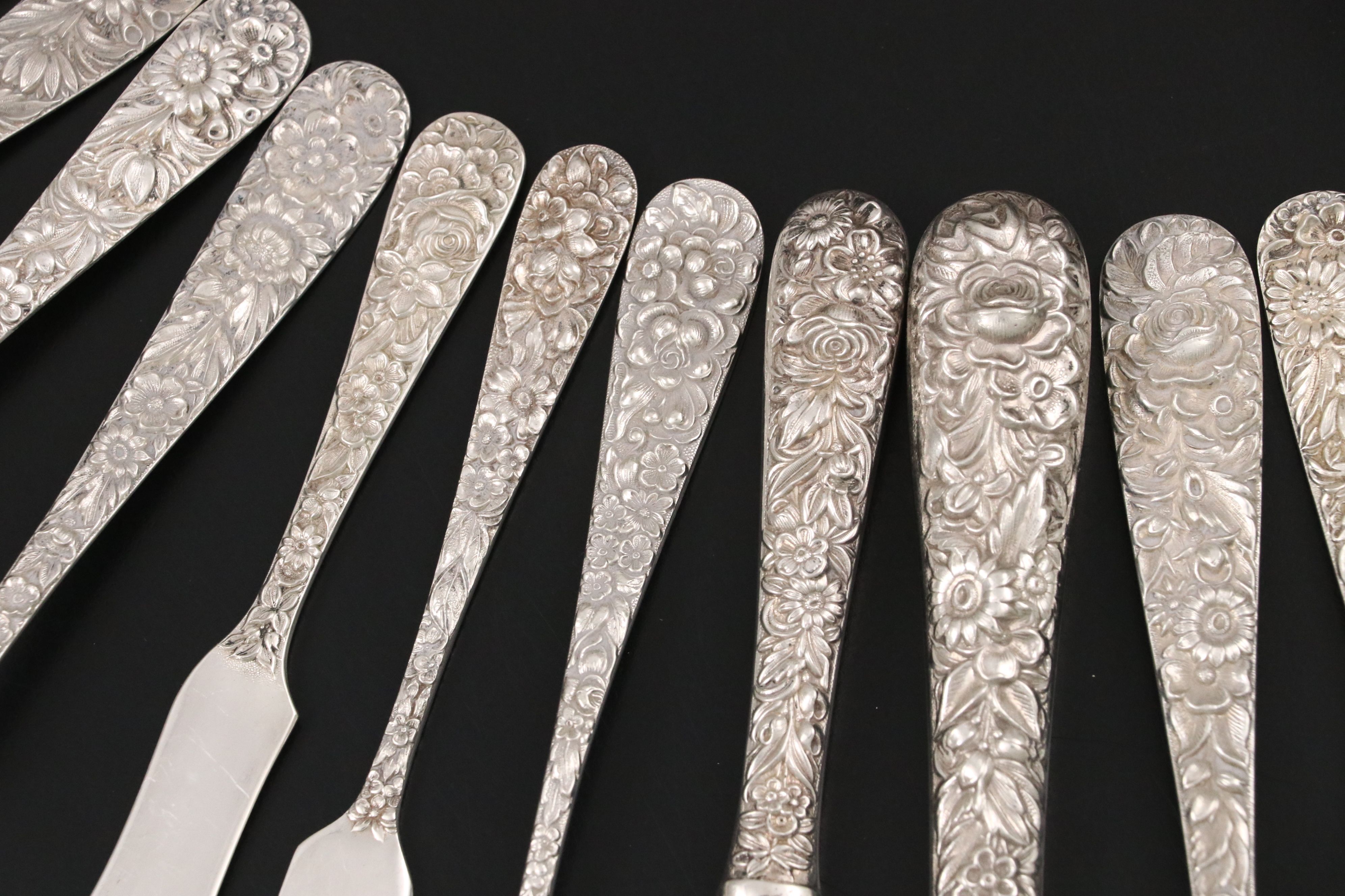 Stieff "Repousse" Sterling Silver Flatware Set