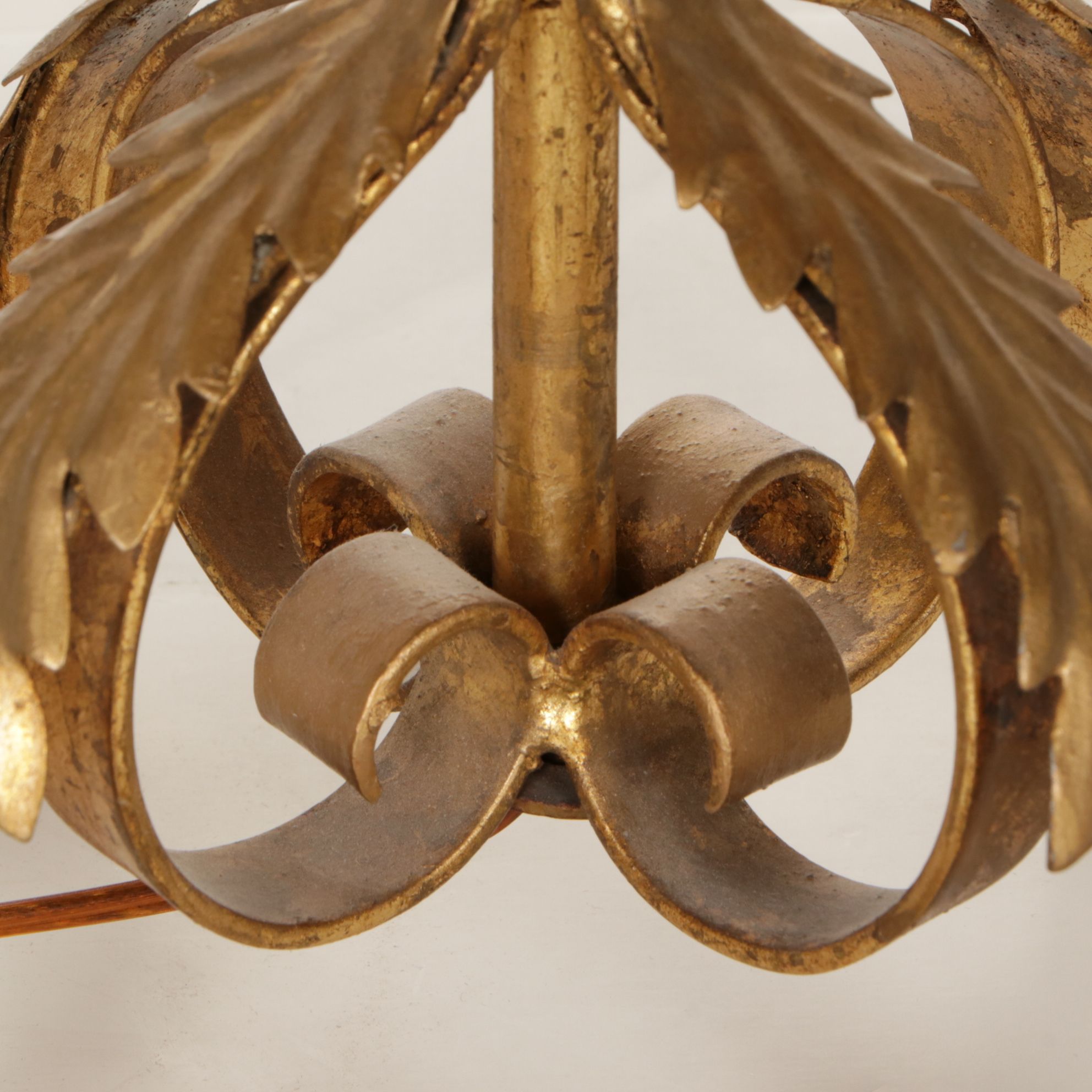 Italianate Gilt Metal Three Tier Girandole Candelabra Table Lamp, Vintage