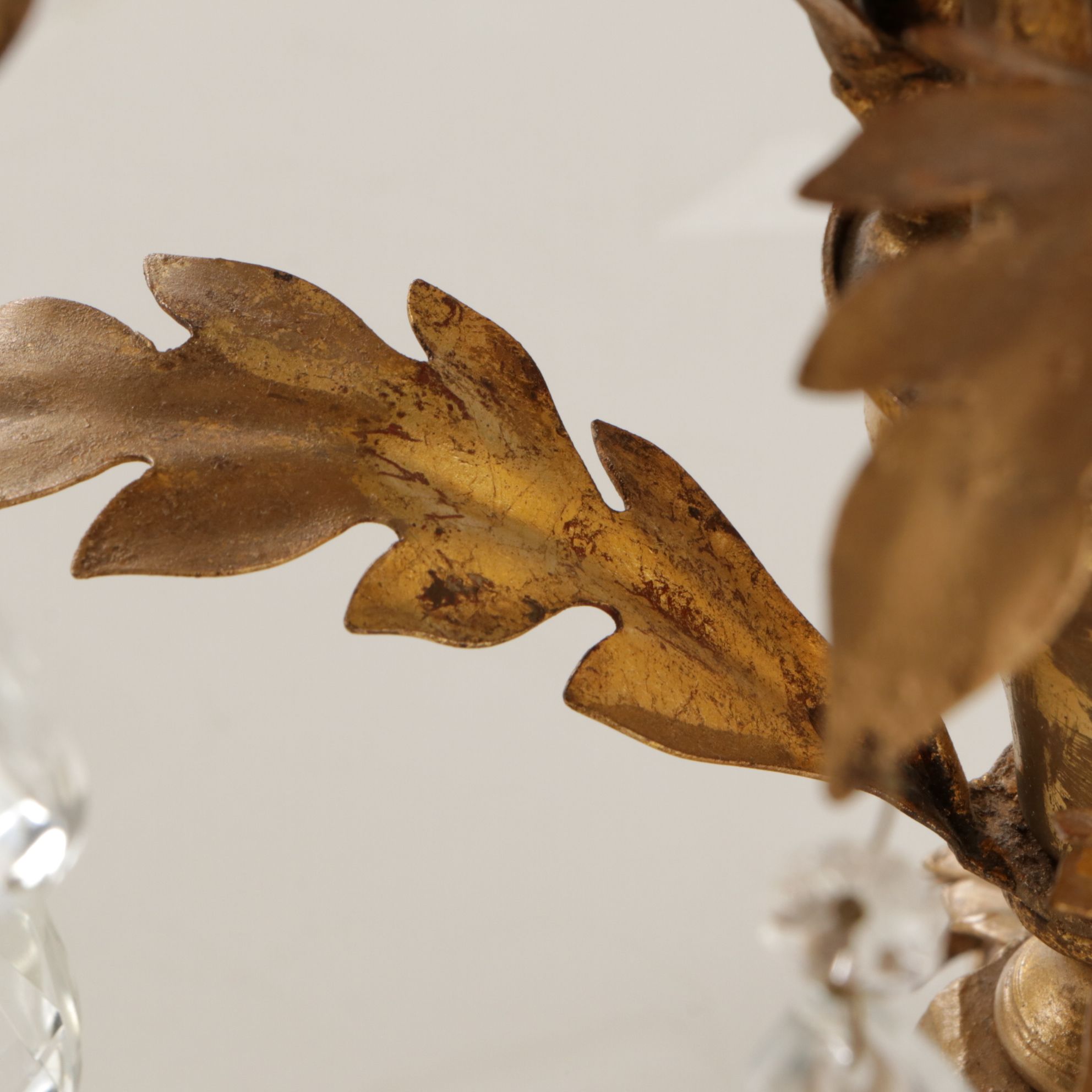 Italianate Gilt Metal Three Tier Girandole Candelabra Table Lamp, Vintage