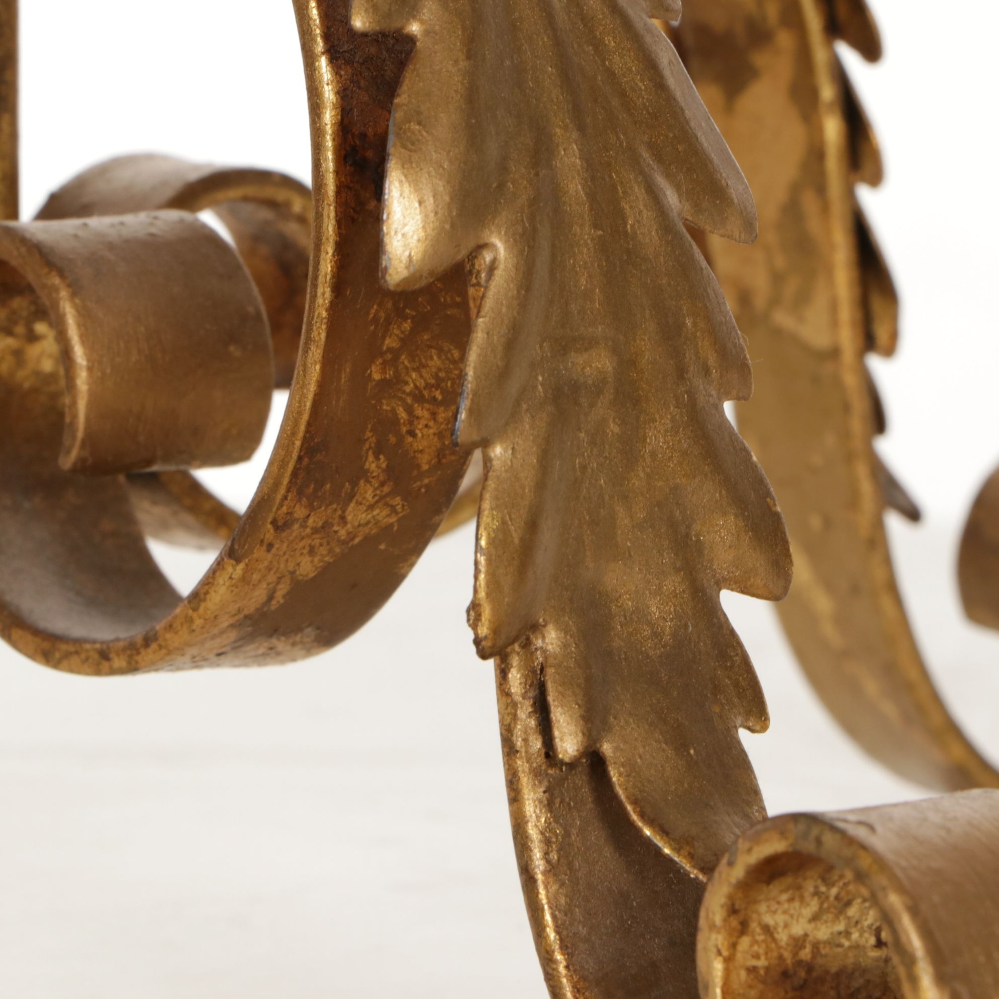 Italianate Gilt Metal Three Tier Girandole Candelabra Table Lamp, Vintage