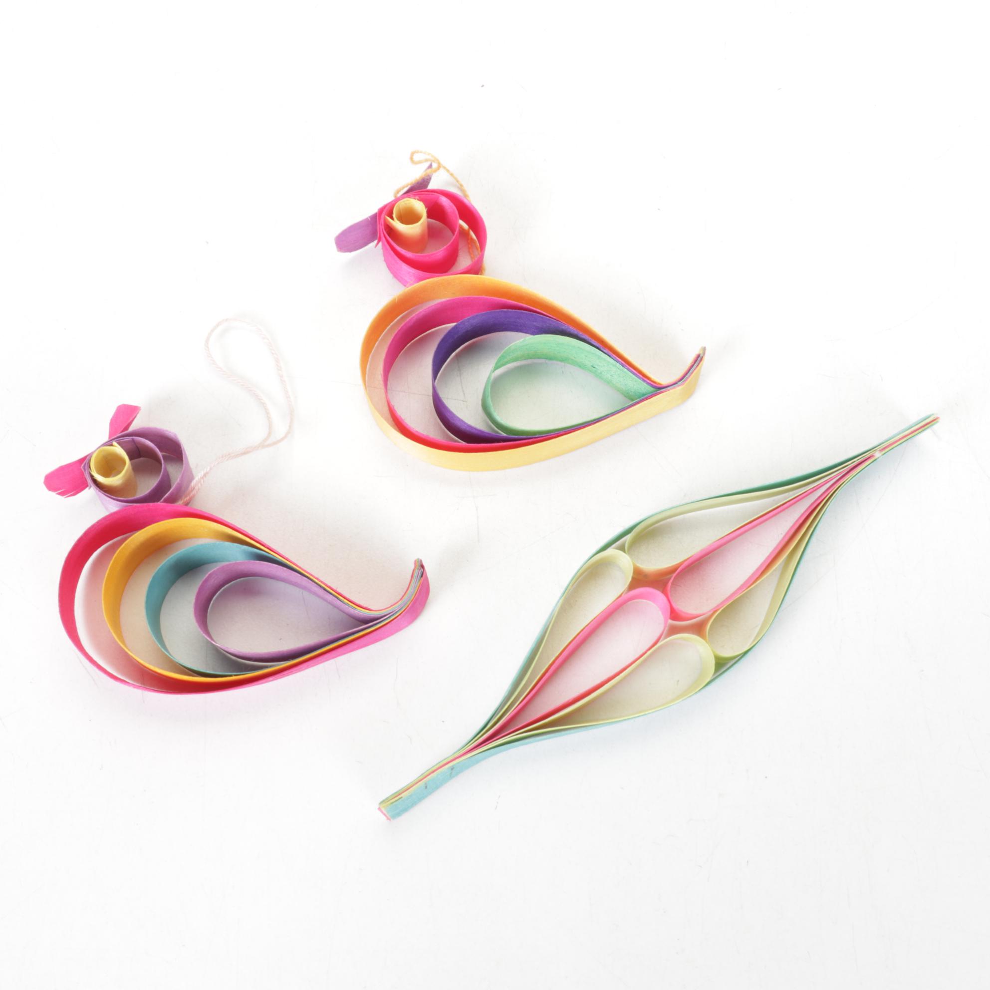 Handmade Polish Straw Ornaments and Small Woven Baskets