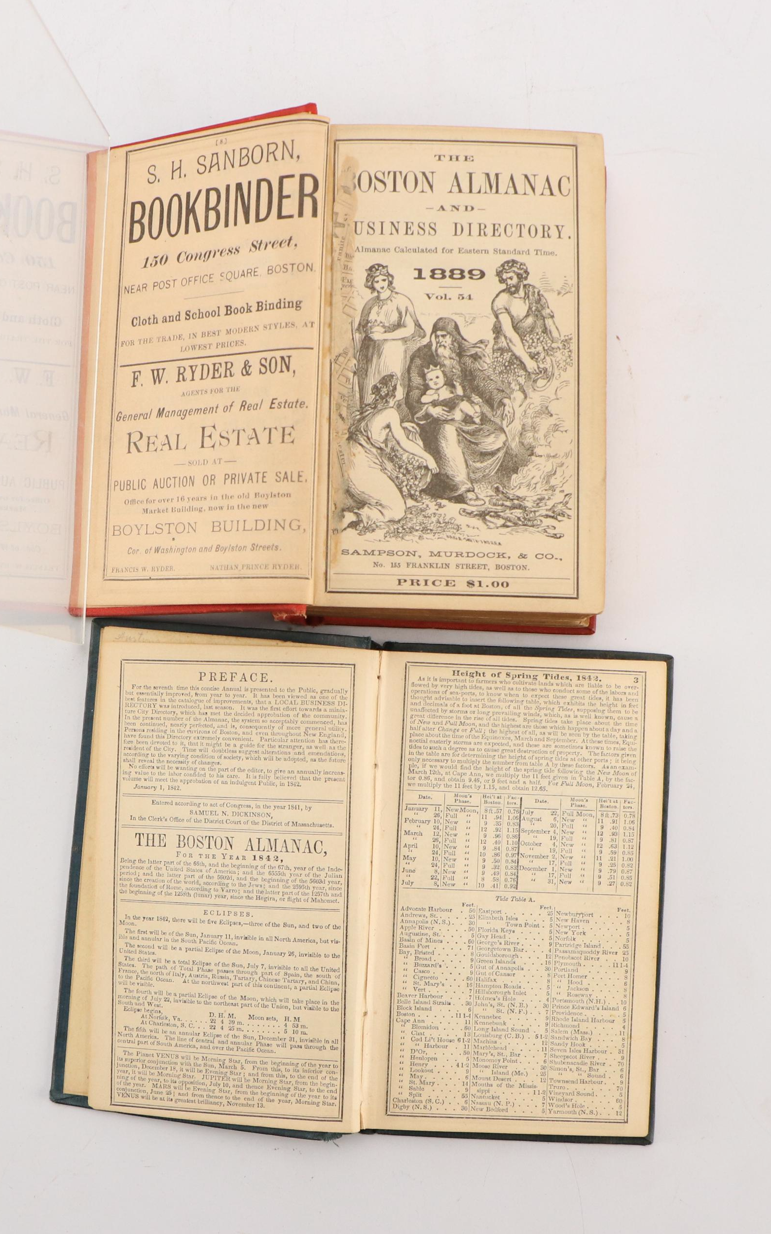 "The Boston Almanac," "Familiar Science" and Other Hardcover Books