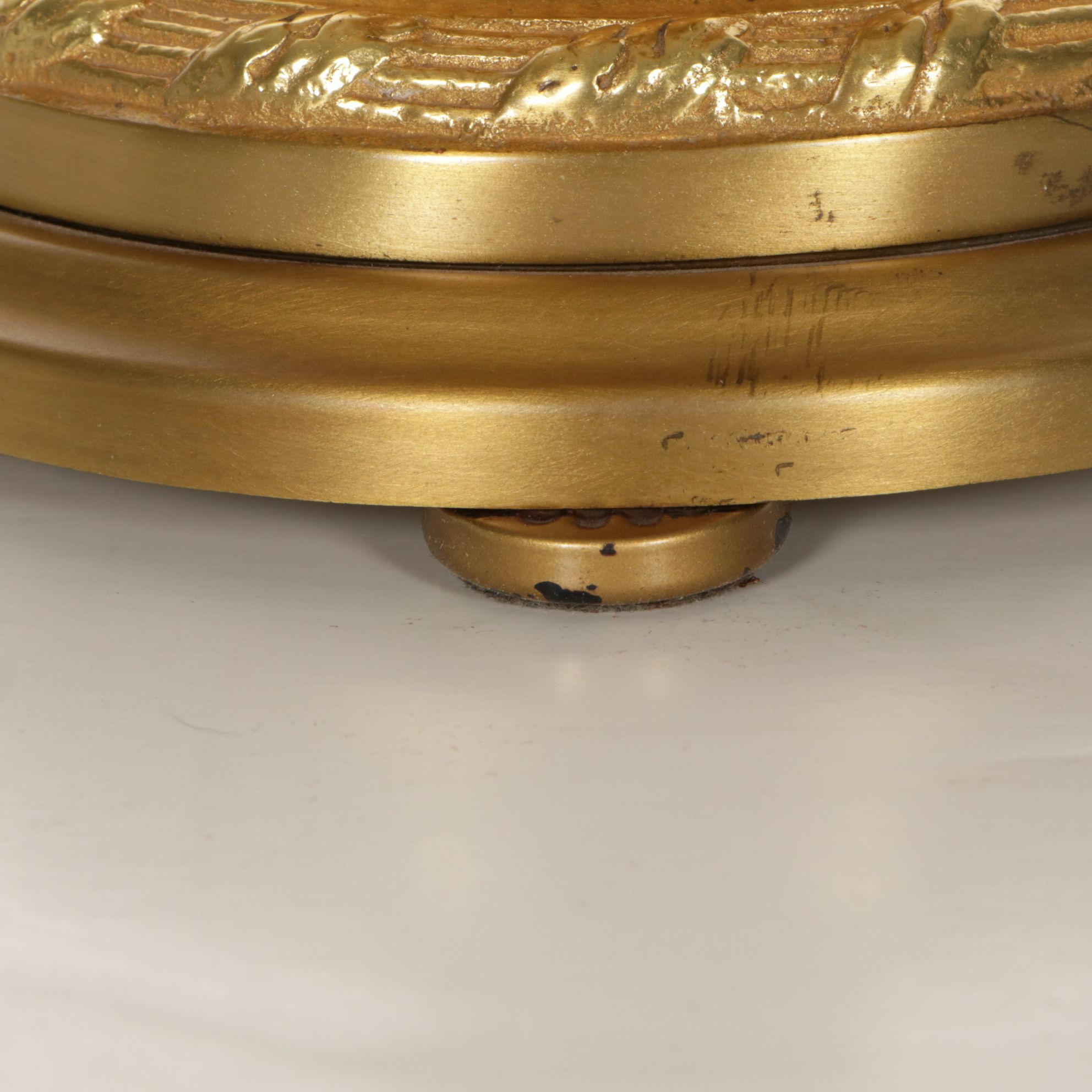 Gilt Brass and Crystal Five-Arm Girandole Table Lamp with Clip-on Silk Shades