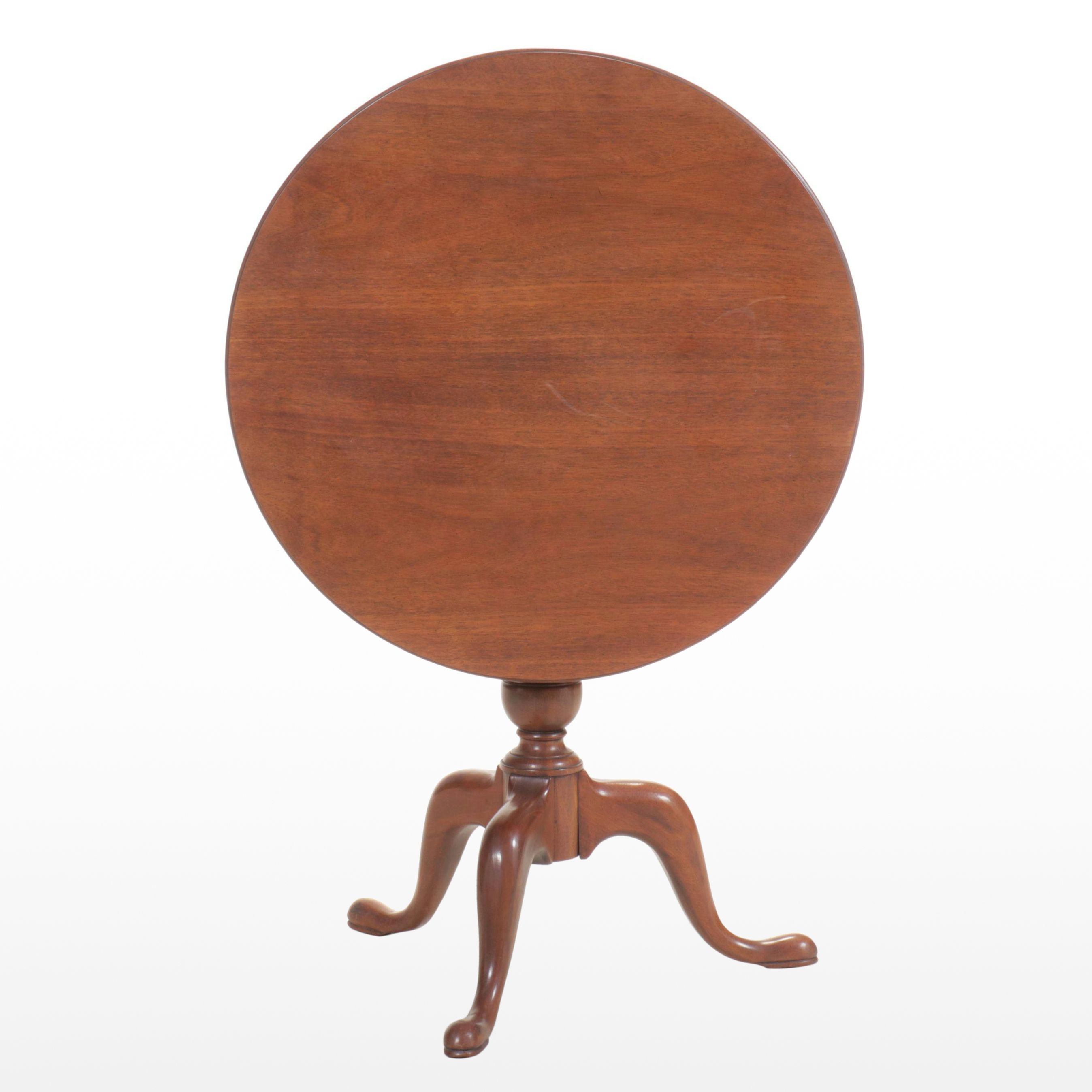 Queen Anne Style Mahogany Bird Cage Tilt-Top Tea Table,