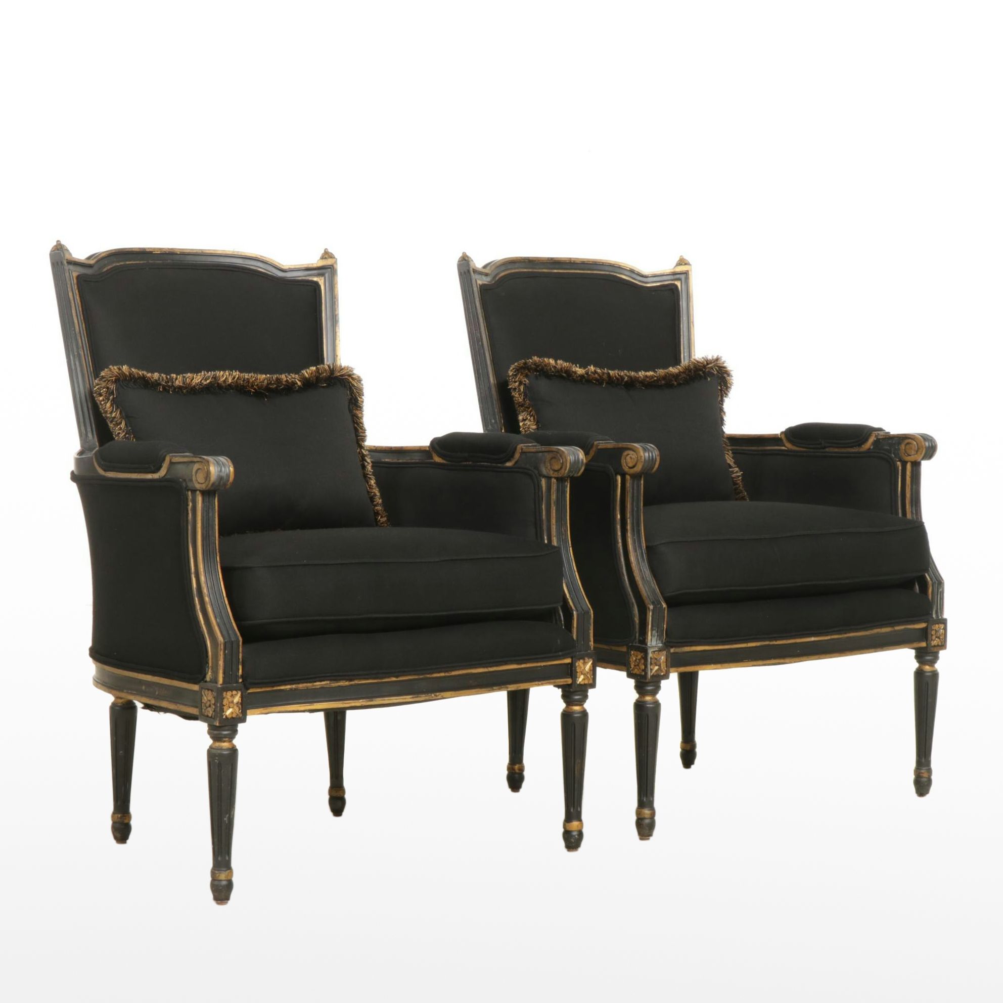 Louis XVI Style Bergères, Pair, MId to Late 20th Century