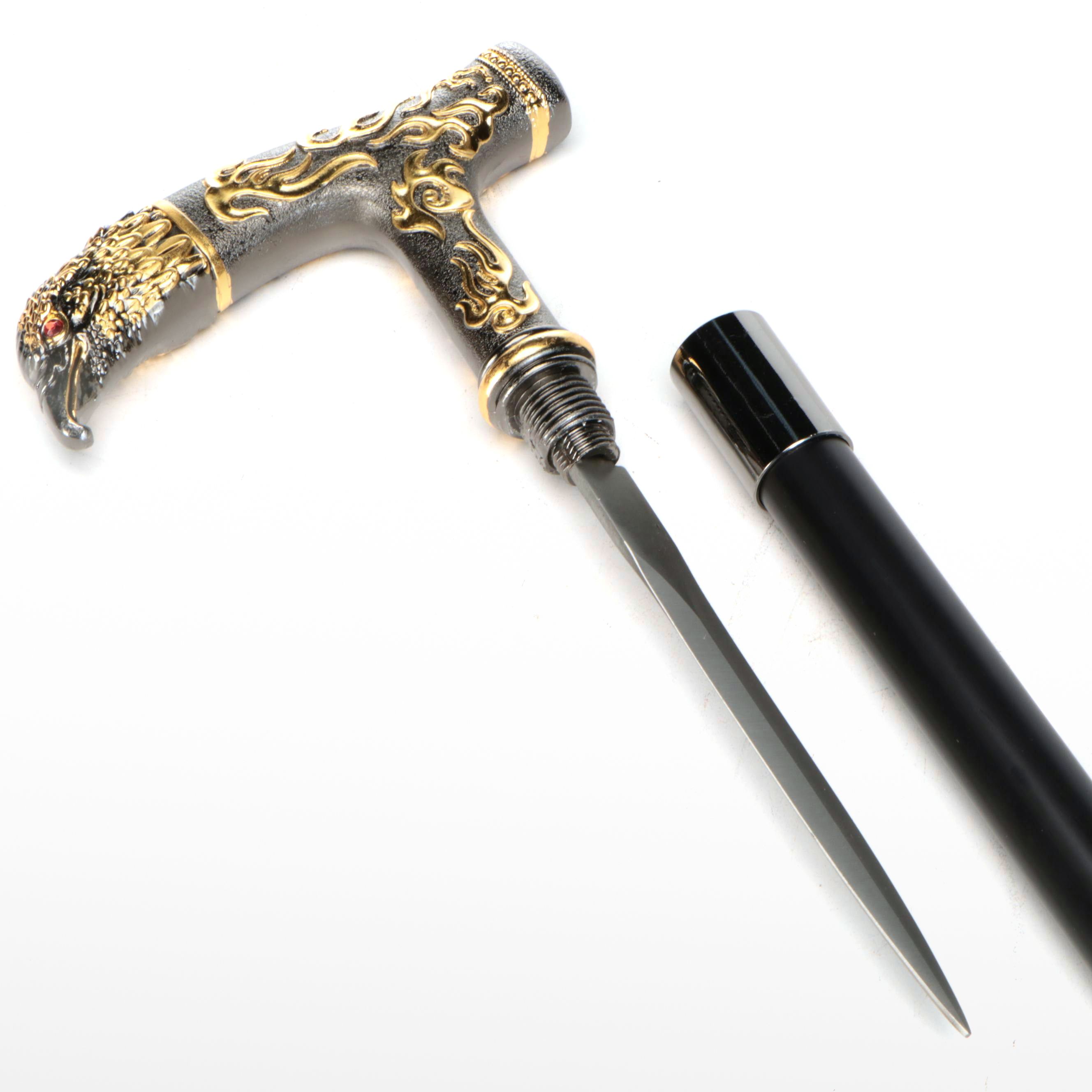 Eagle Head Handle Adjustable Sword Cane