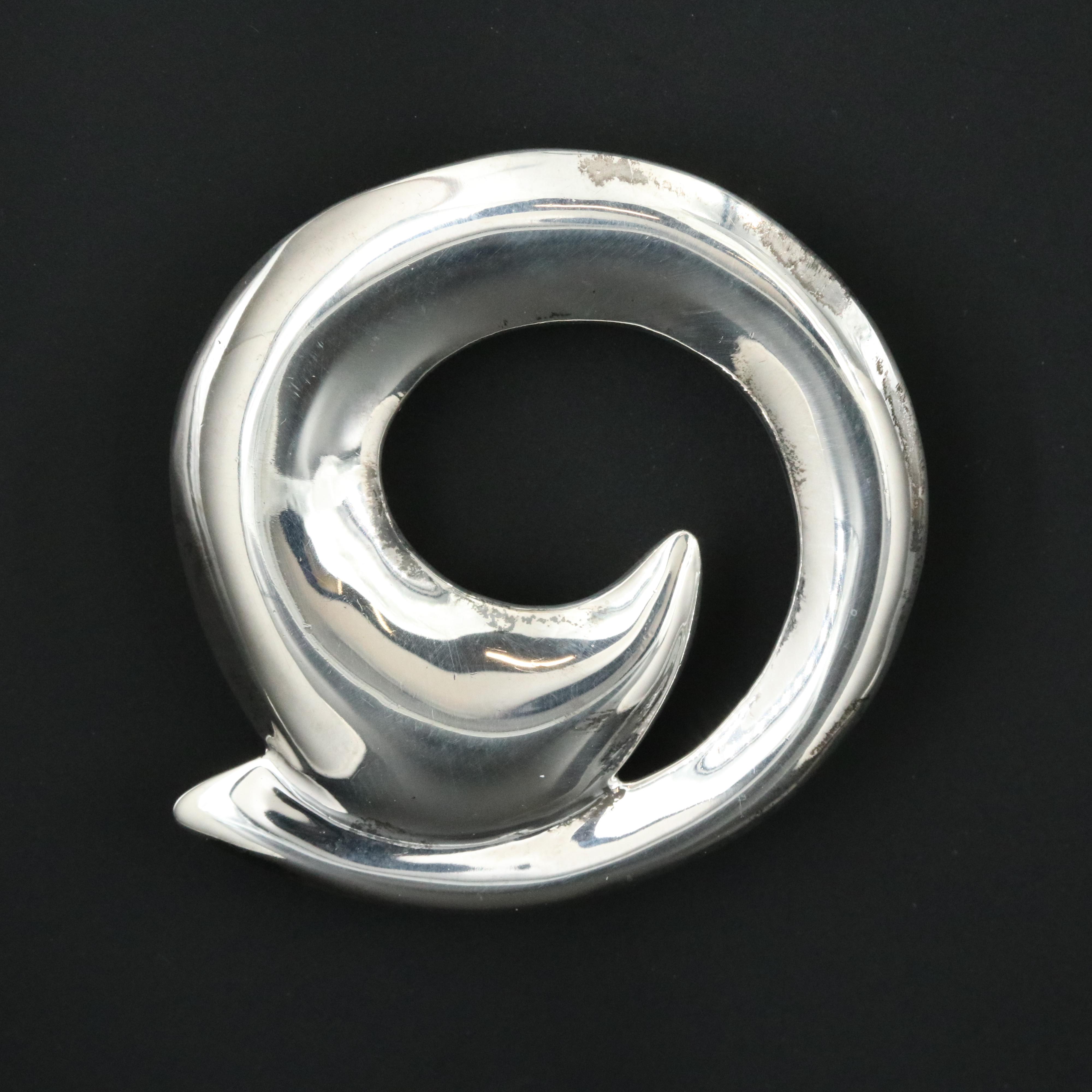 Mexican Sterling Swirl Converter Brooch