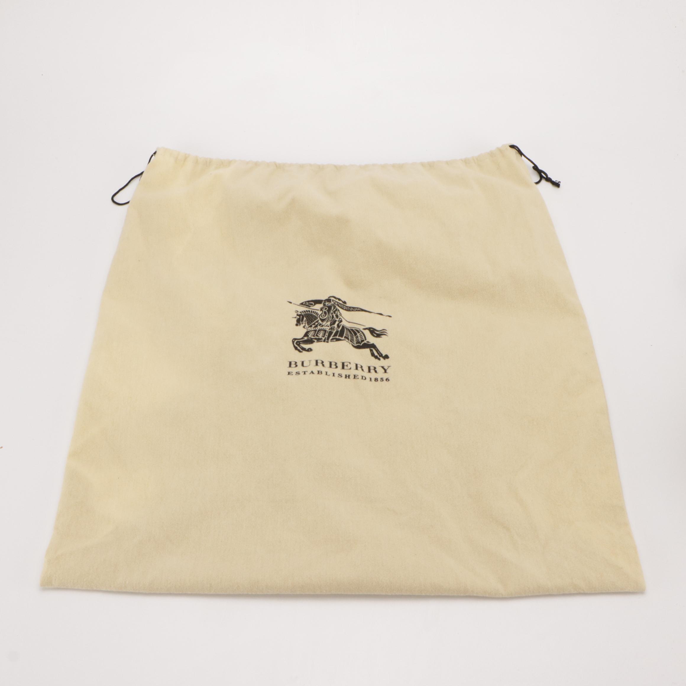 Burberry Two-Way Briefcase in Black Embossed Leather