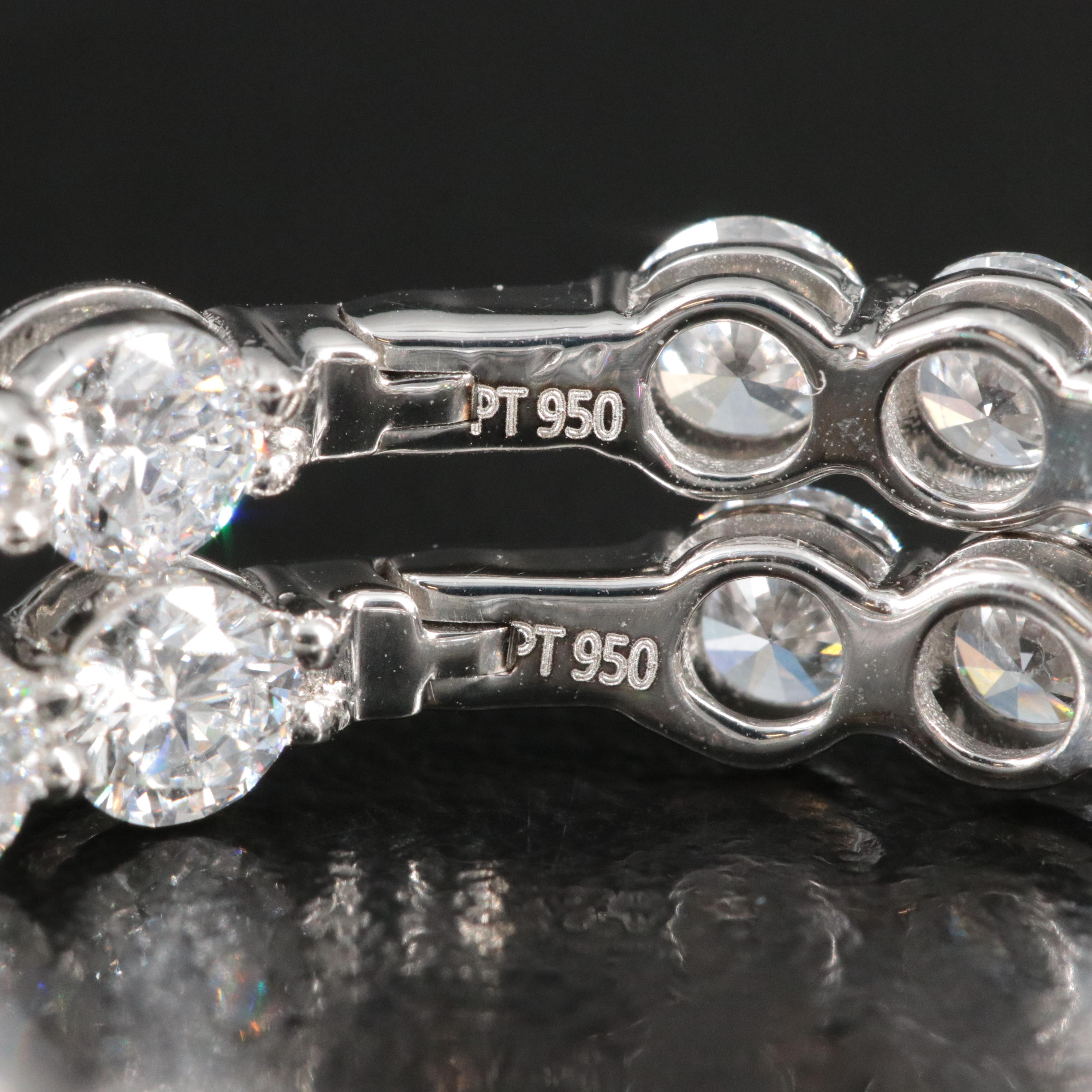 Platinum 5.96 CTW Lab Grown Diamond Inside-Out Hoop Earrings