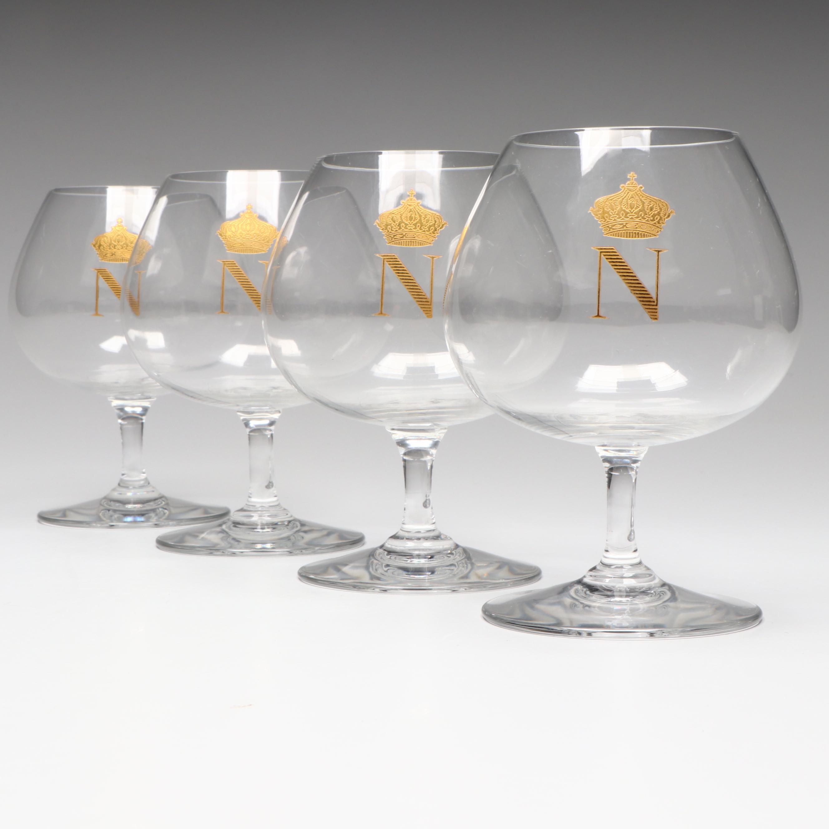 Baccarat "Napoleon" Crystal Brandy Glasses, Mid to Late 20th Century