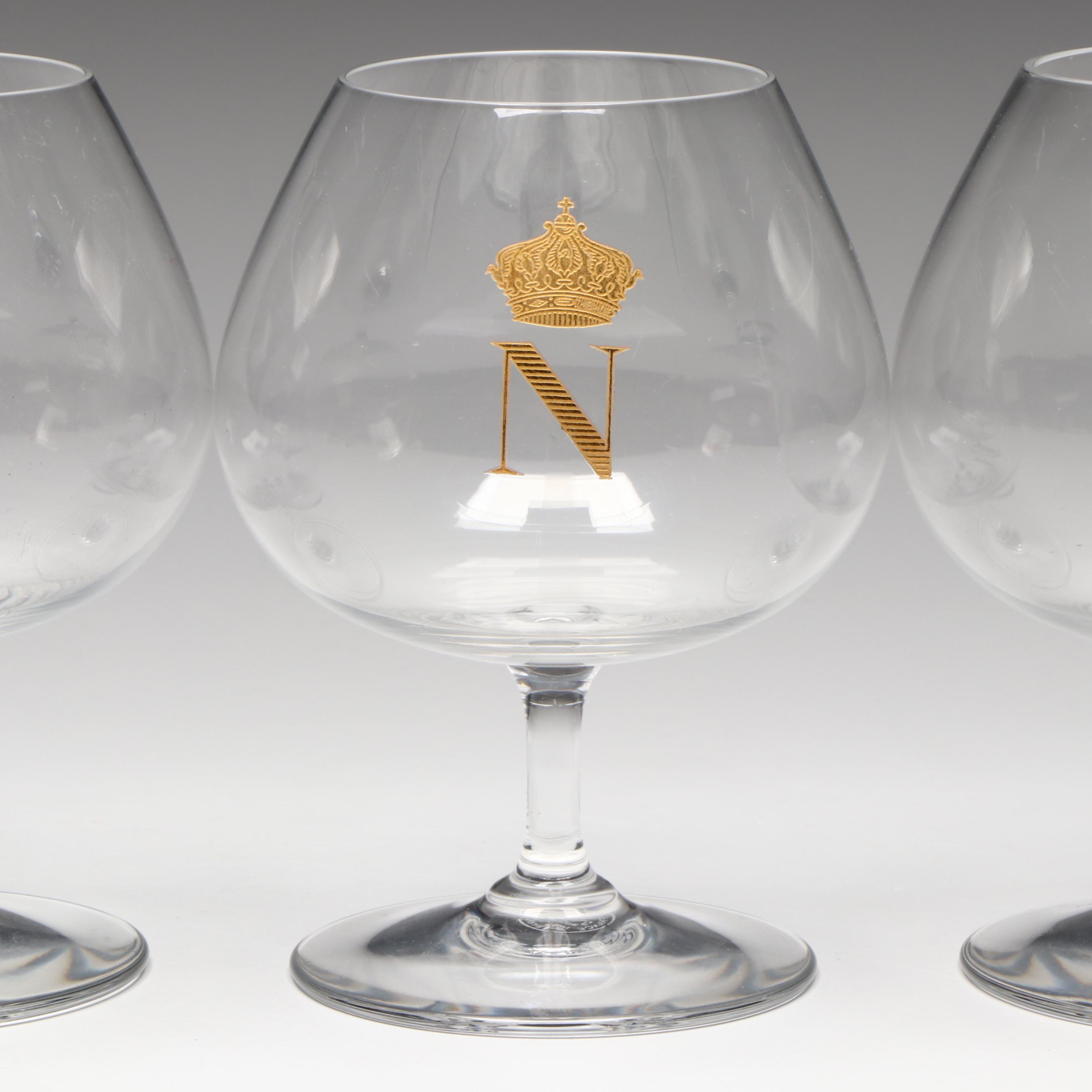 Baccarat "Napoleon" Crystal Brandy Glasses, Mid to Late 20th Century