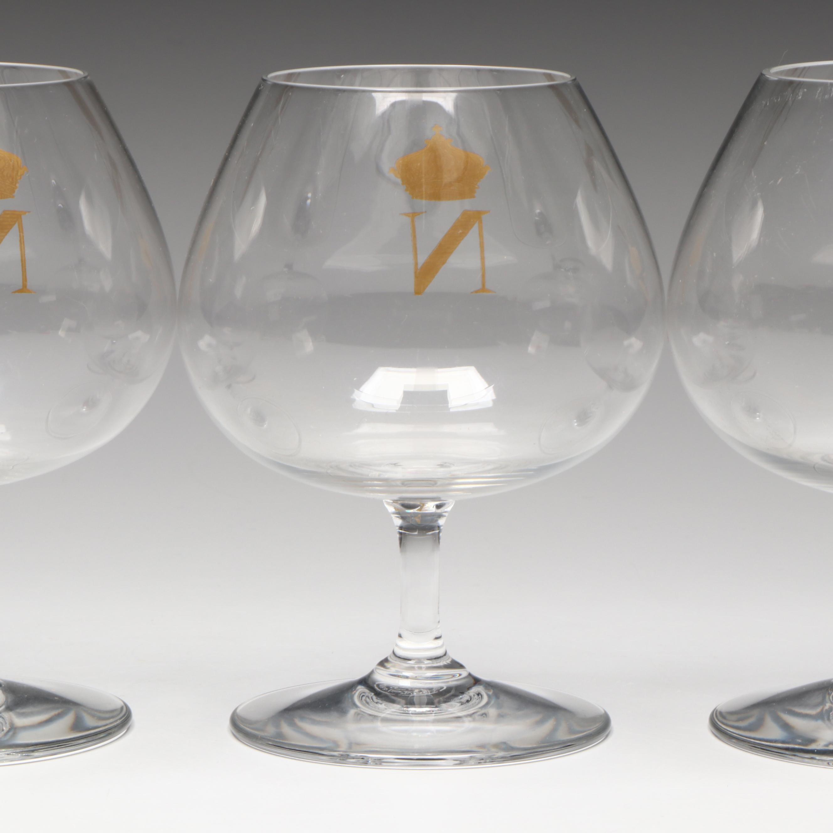 Baccarat "Napoleon" Crystal Brandy Glasses, Mid to Late 20th Century