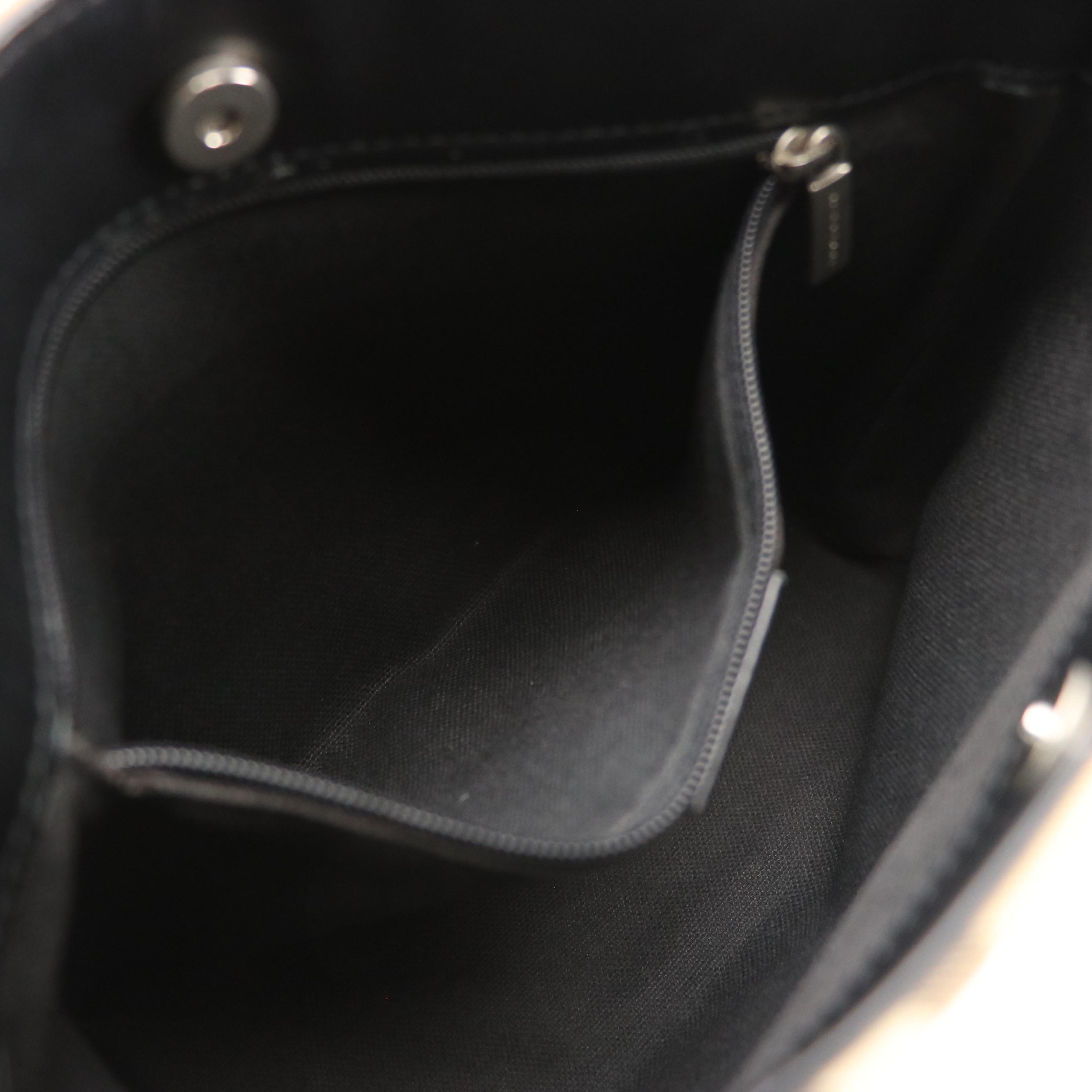 Burberry Small Tote in Nova Check Nylon Canvas and Black Leather Trim