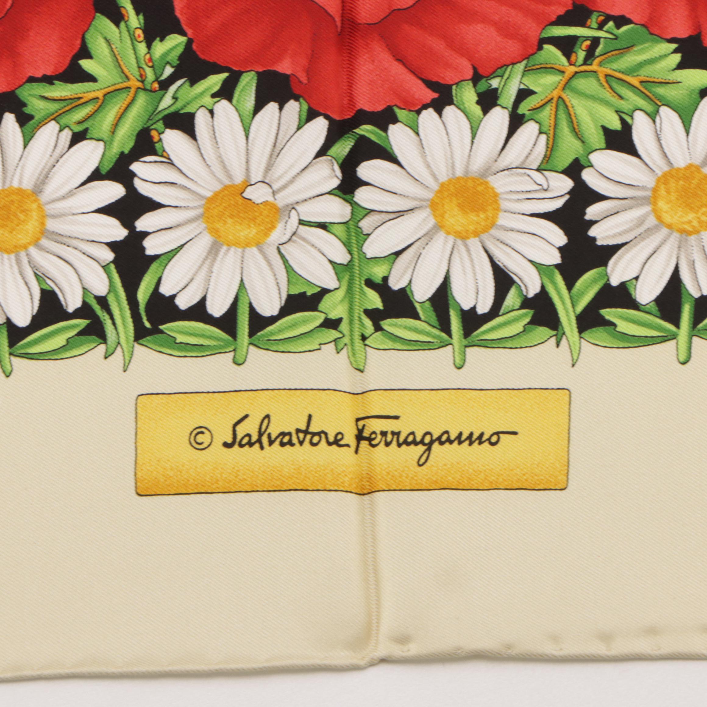 Salvatore Ferragamo Marsh Birds Scarf 90 in Silk Twill with Gift Sleeve