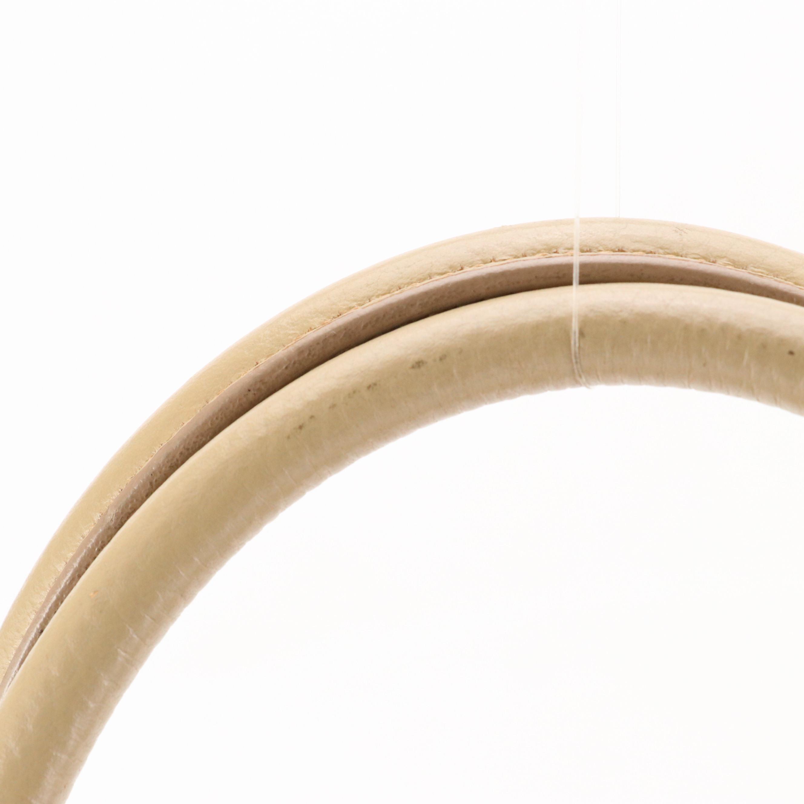 Burberry Buckle-Strap Work Tote in Beige Grained Leather