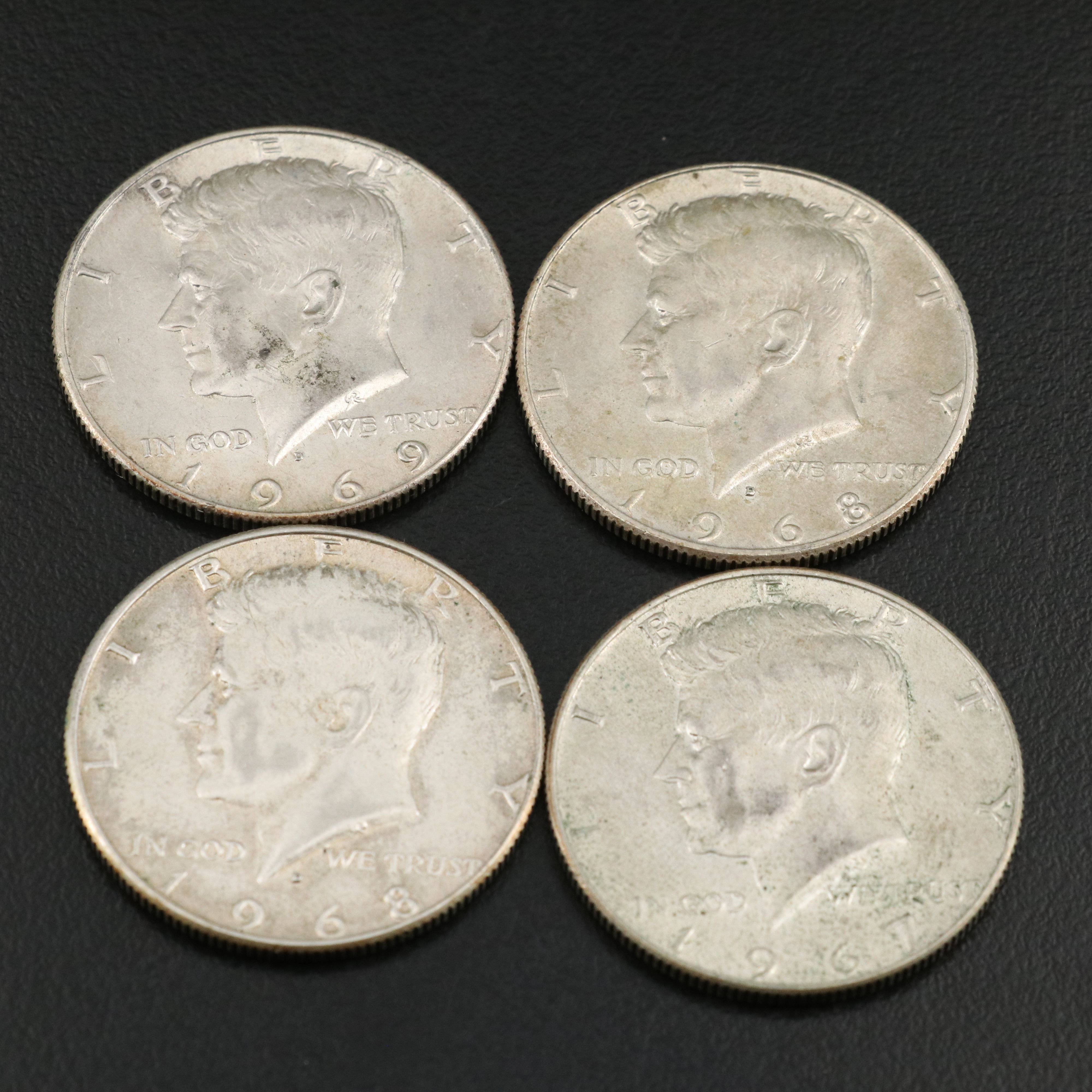 Collection of 80 1965-1969 Kennedy 40% Silver Half Dollars