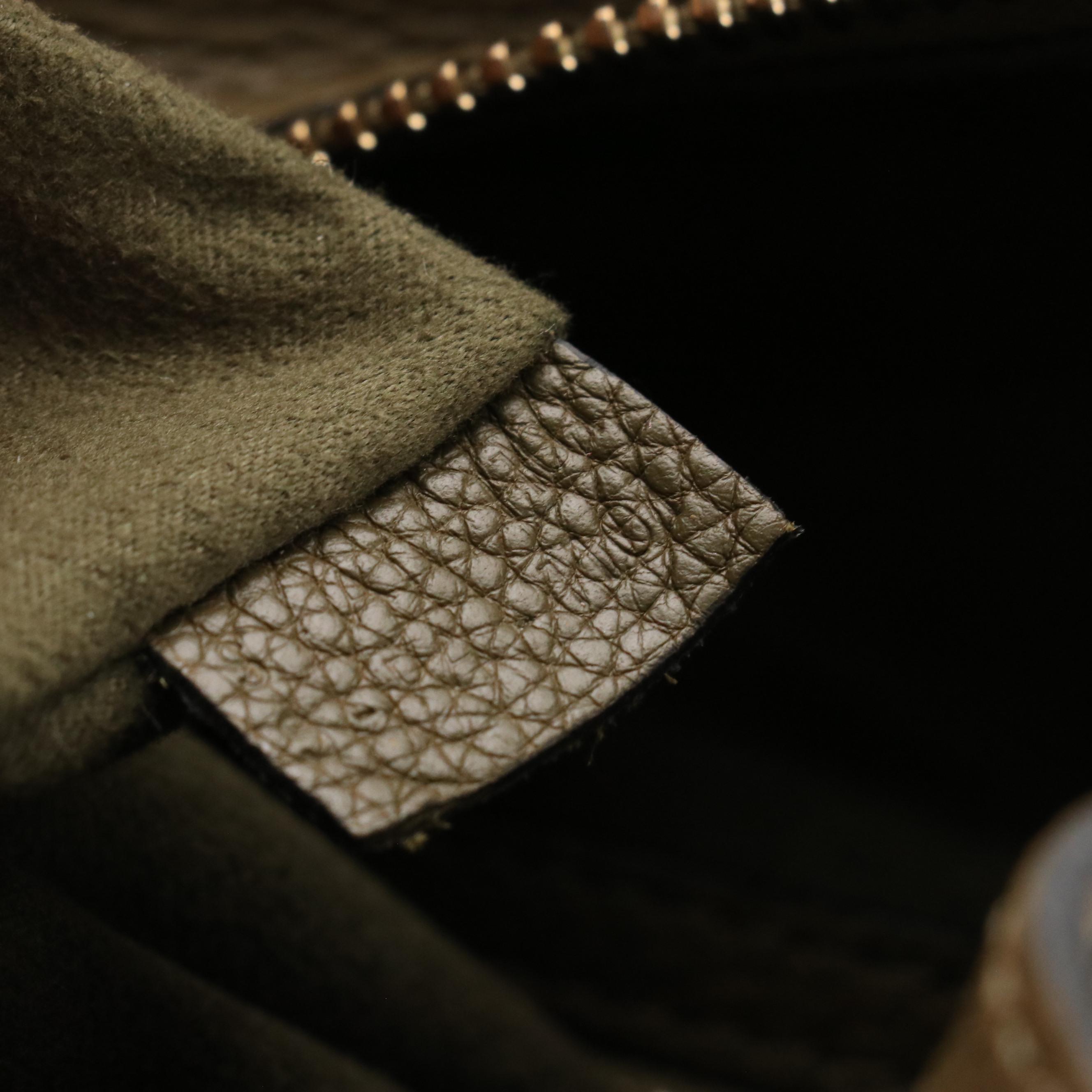 Celine Mini Luggage Tote in Olive Green Calfskin Leather