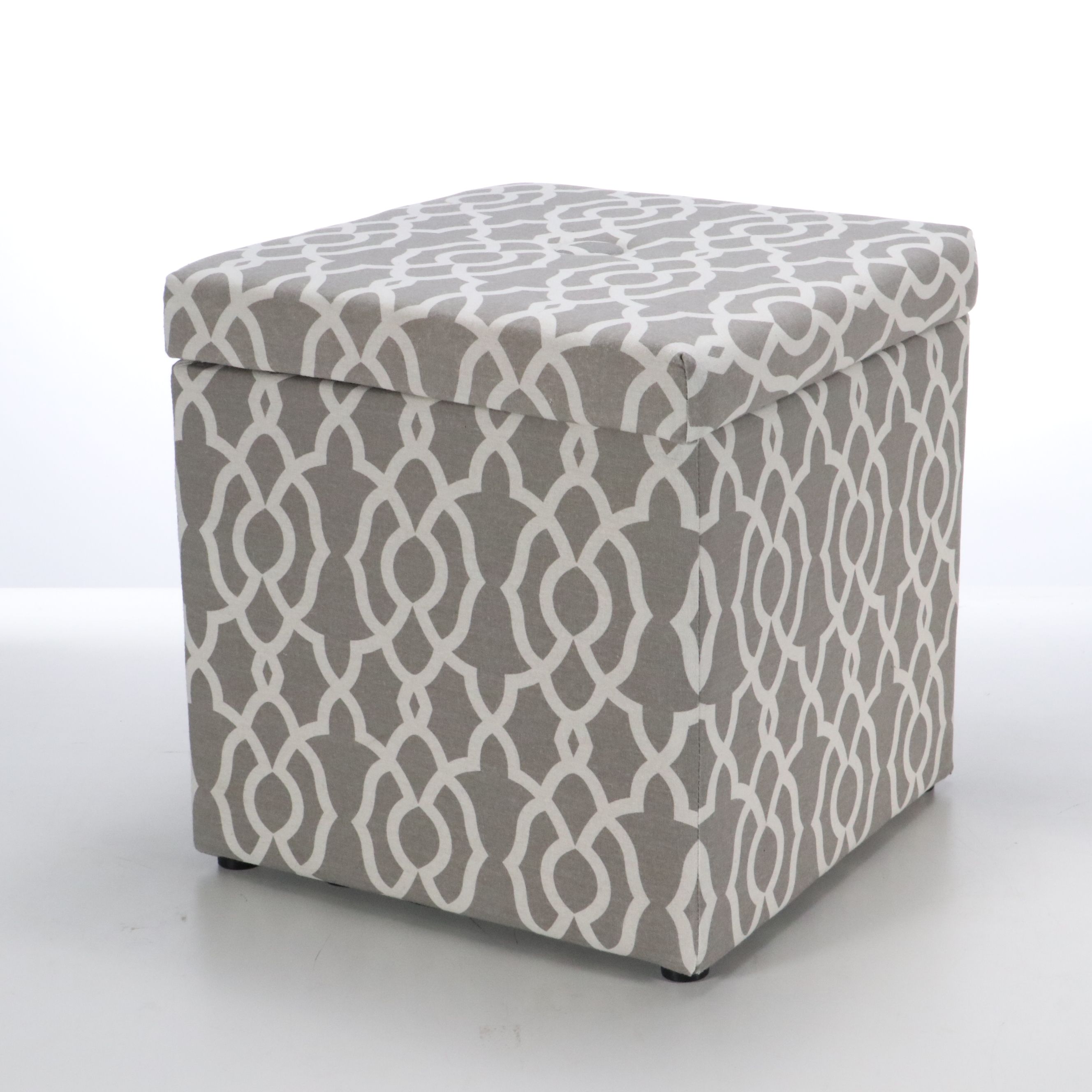 Footstool Storage Cube with Throw Pillows