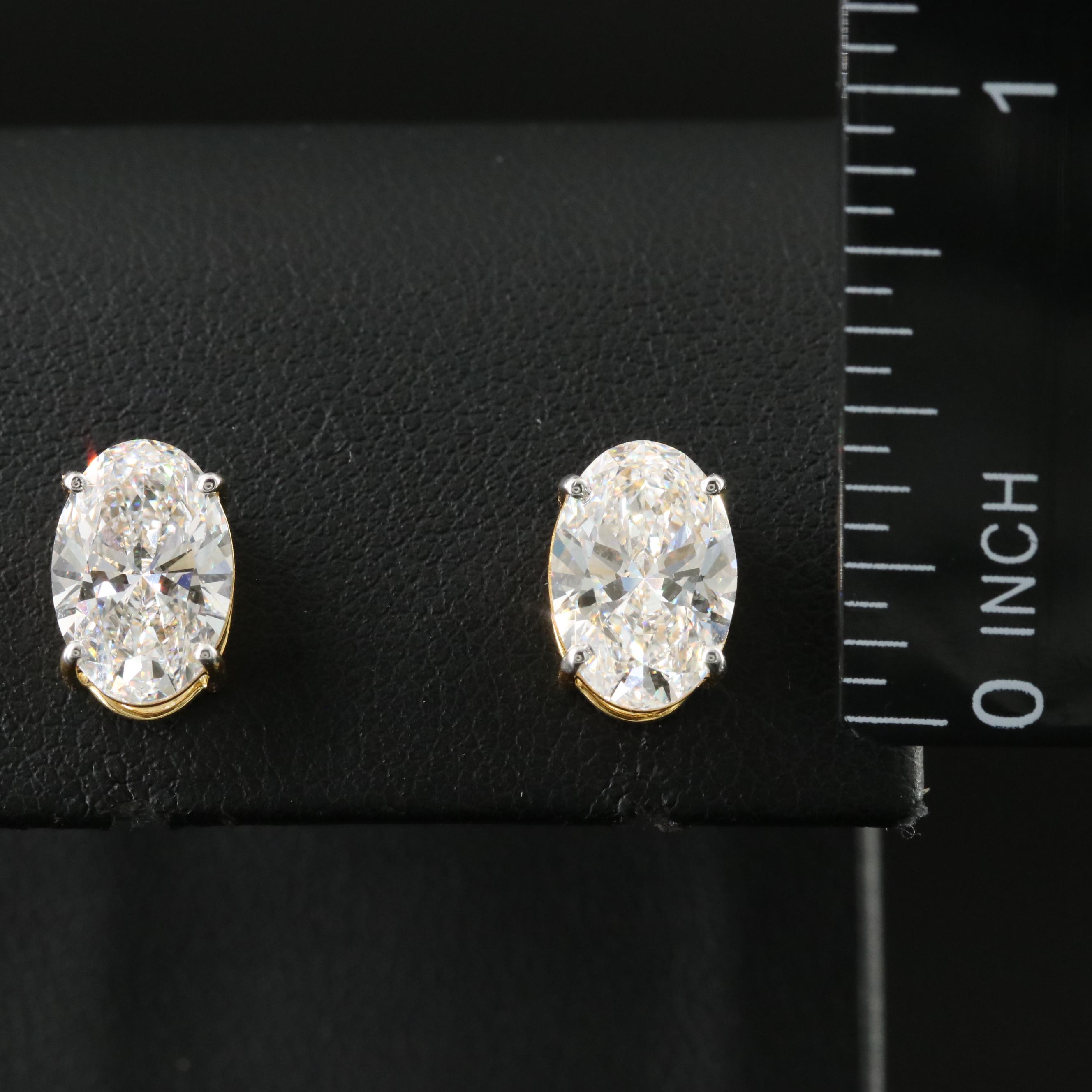 14K 4.17 CT Lab Grown Diamond Stud Earrings with IGI Reports