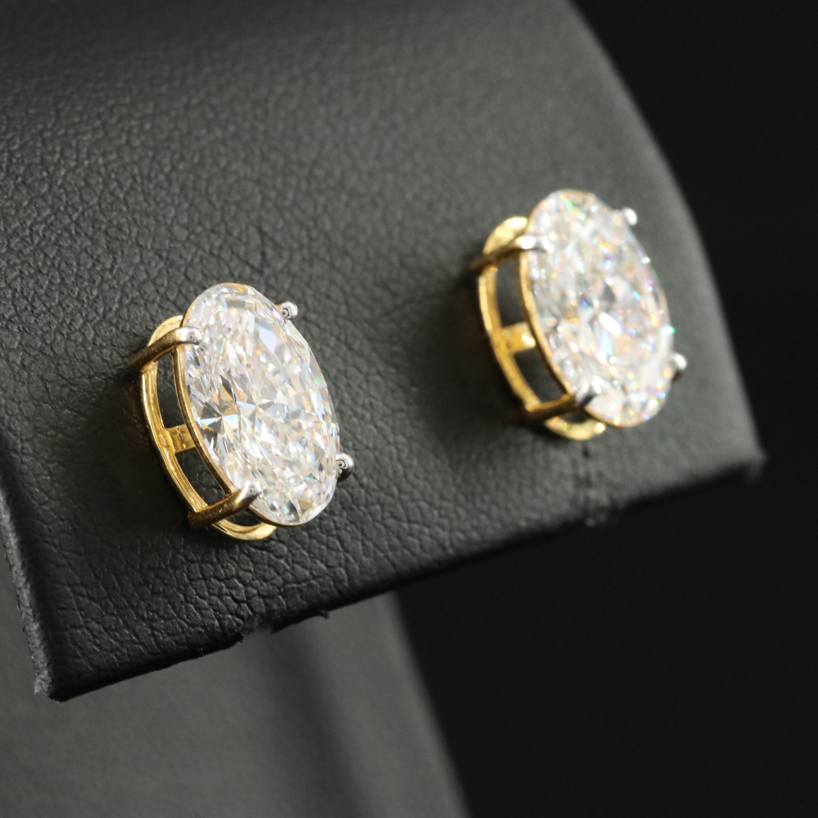 14K 4.17 CT Lab Grown Diamond Stud Earrings with IGI Reports