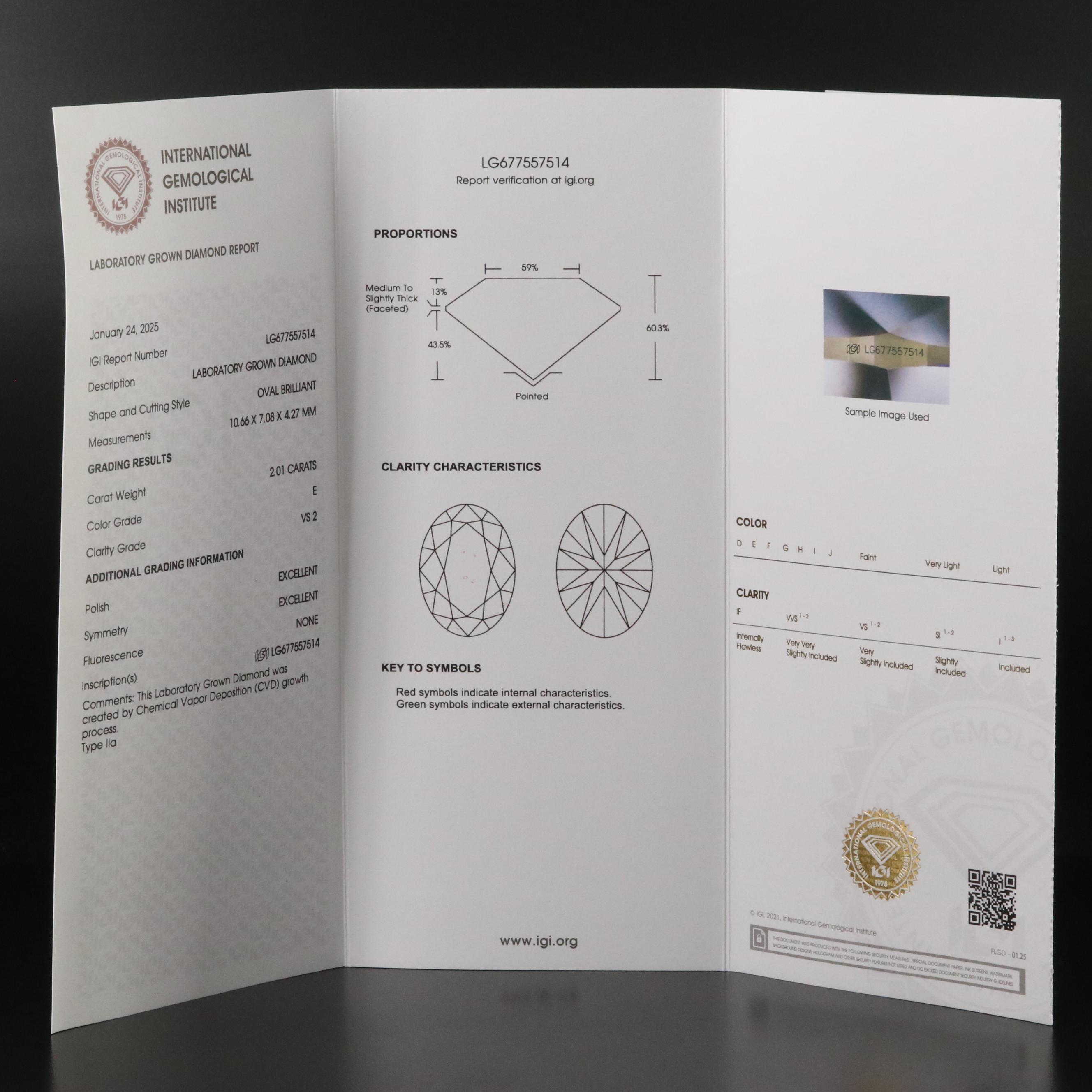 14K 4.17 CT Lab Grown Diamond Stud Earrings with IGI Reports