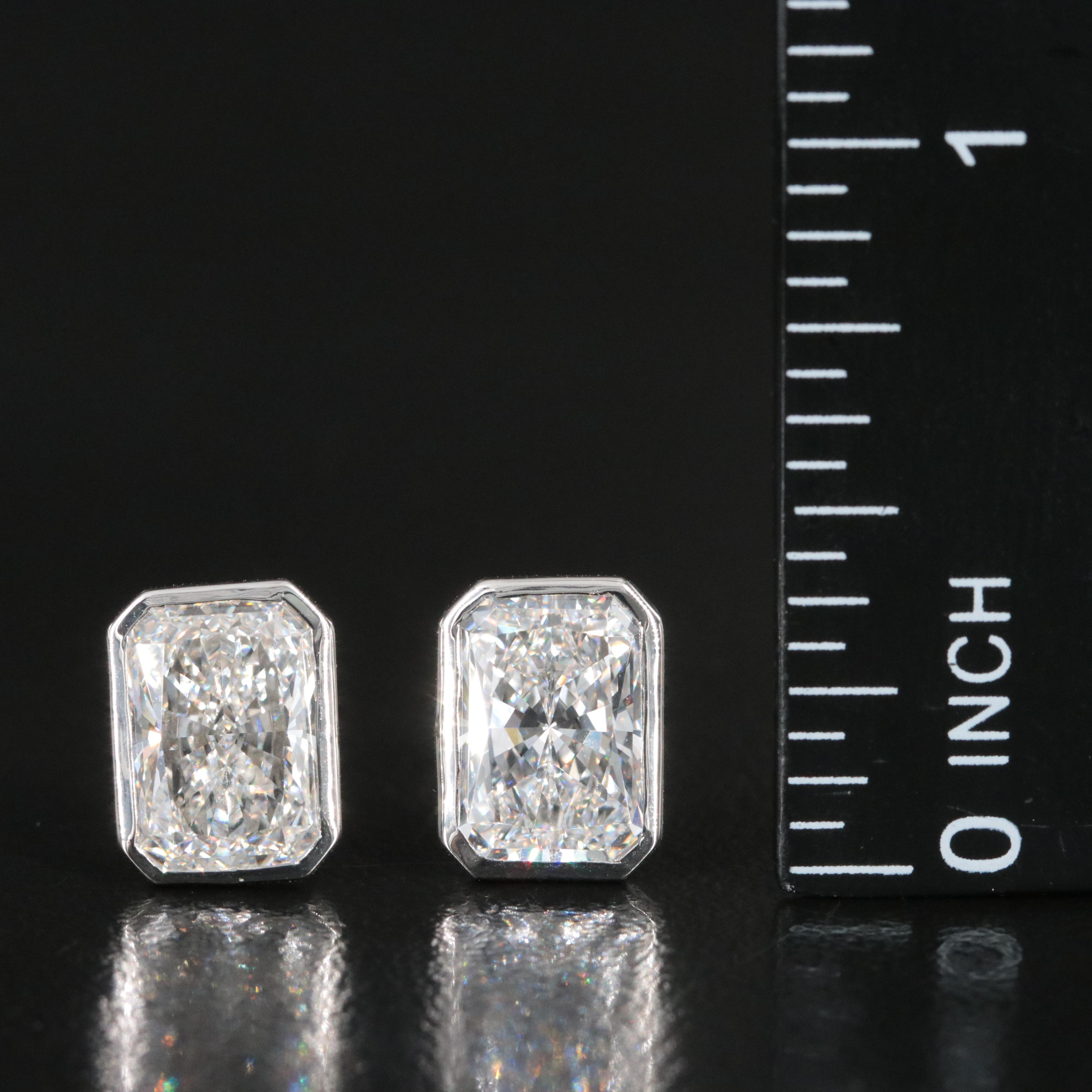 Platinum 4.92 CTW Lab Grown Diamond Stud Earrings with IGI Reports