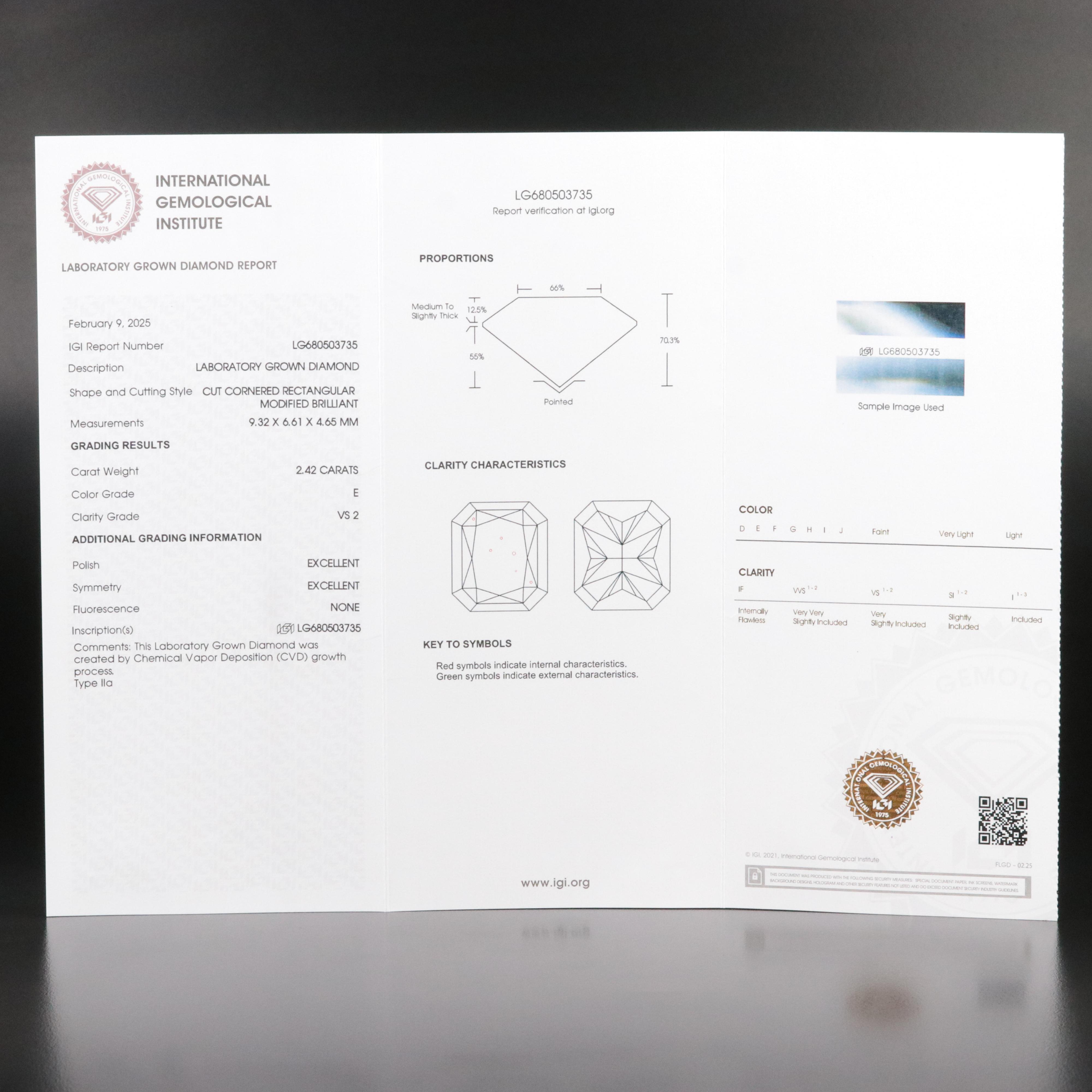 Platinum 4.92 CTW Lab Grown Diamond Stud Earrings with IGI Reports