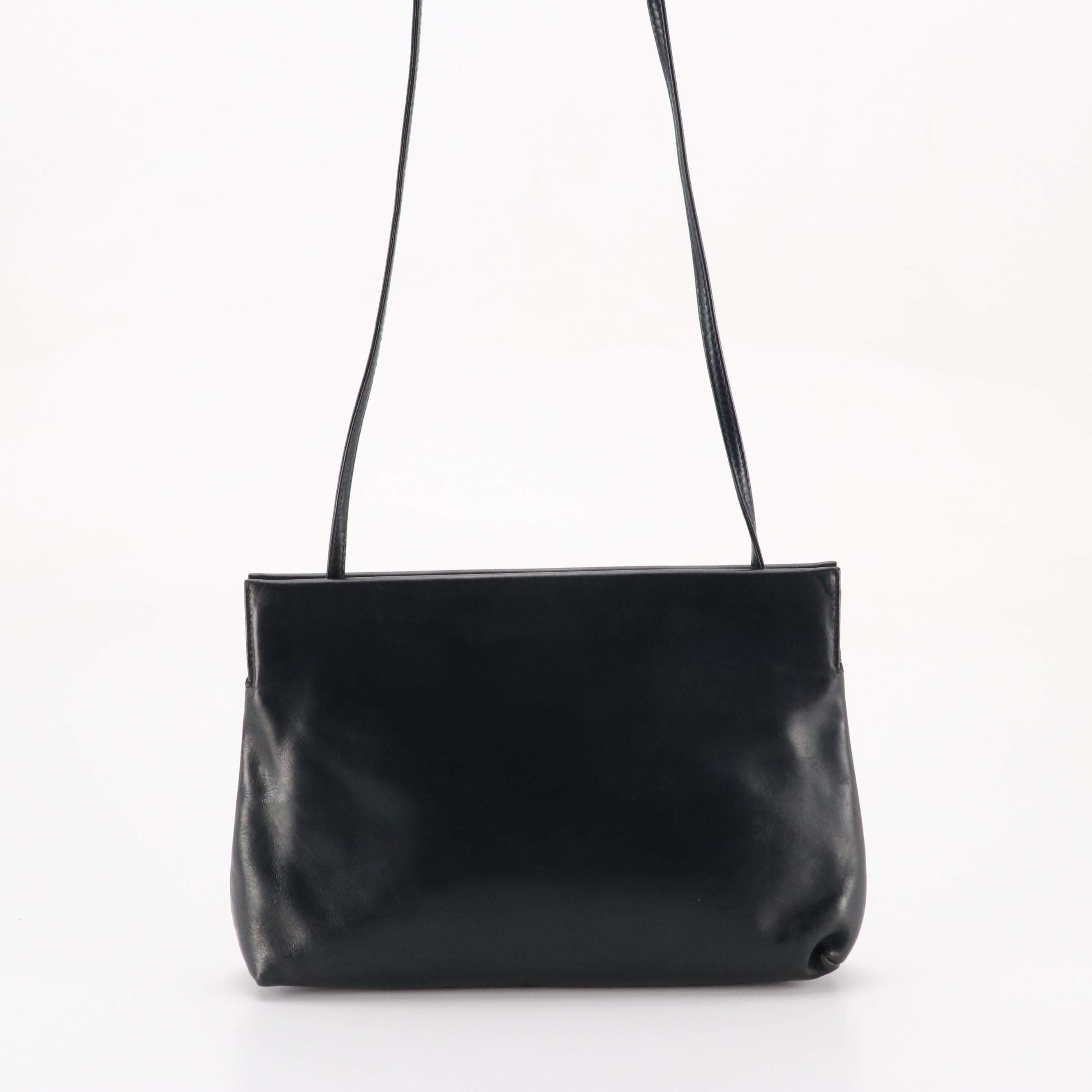 Salvatore Ferragamo Vara Crossbody Clutch in Navy Blue Calfskin Leather