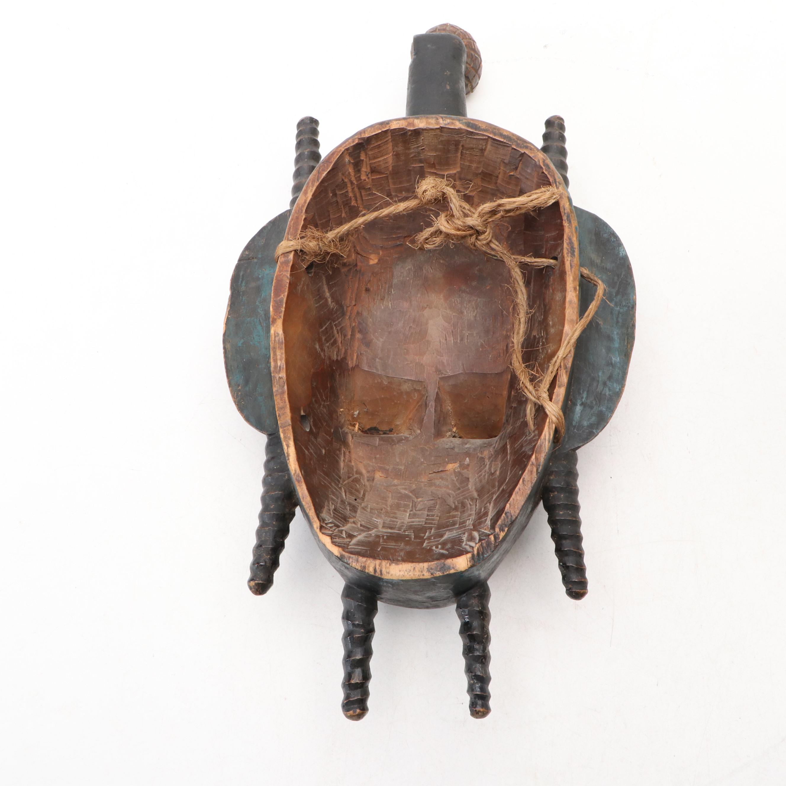 West African Ivory Coast Yohure Io Funereal Male Spirit Mask