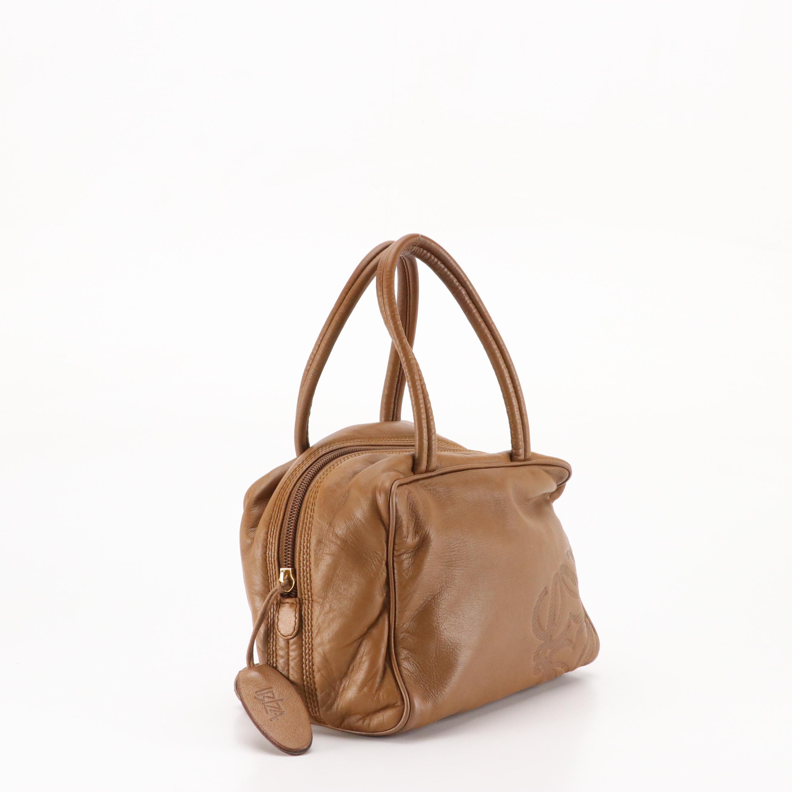 Loewe Anagram Brown Lambskin Leather Handbag
