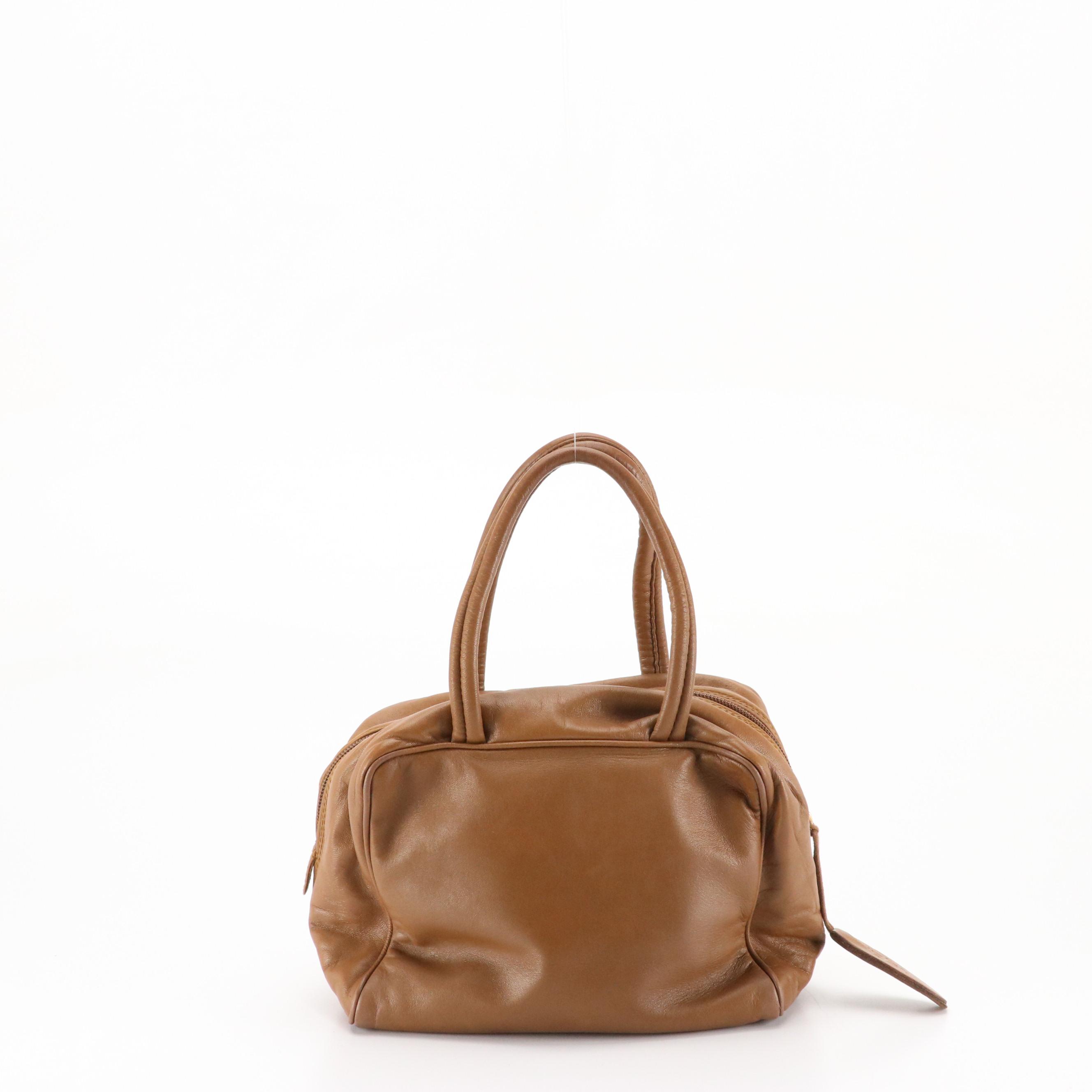 Loewe Anagram Brown Lambskin Leather Handbag