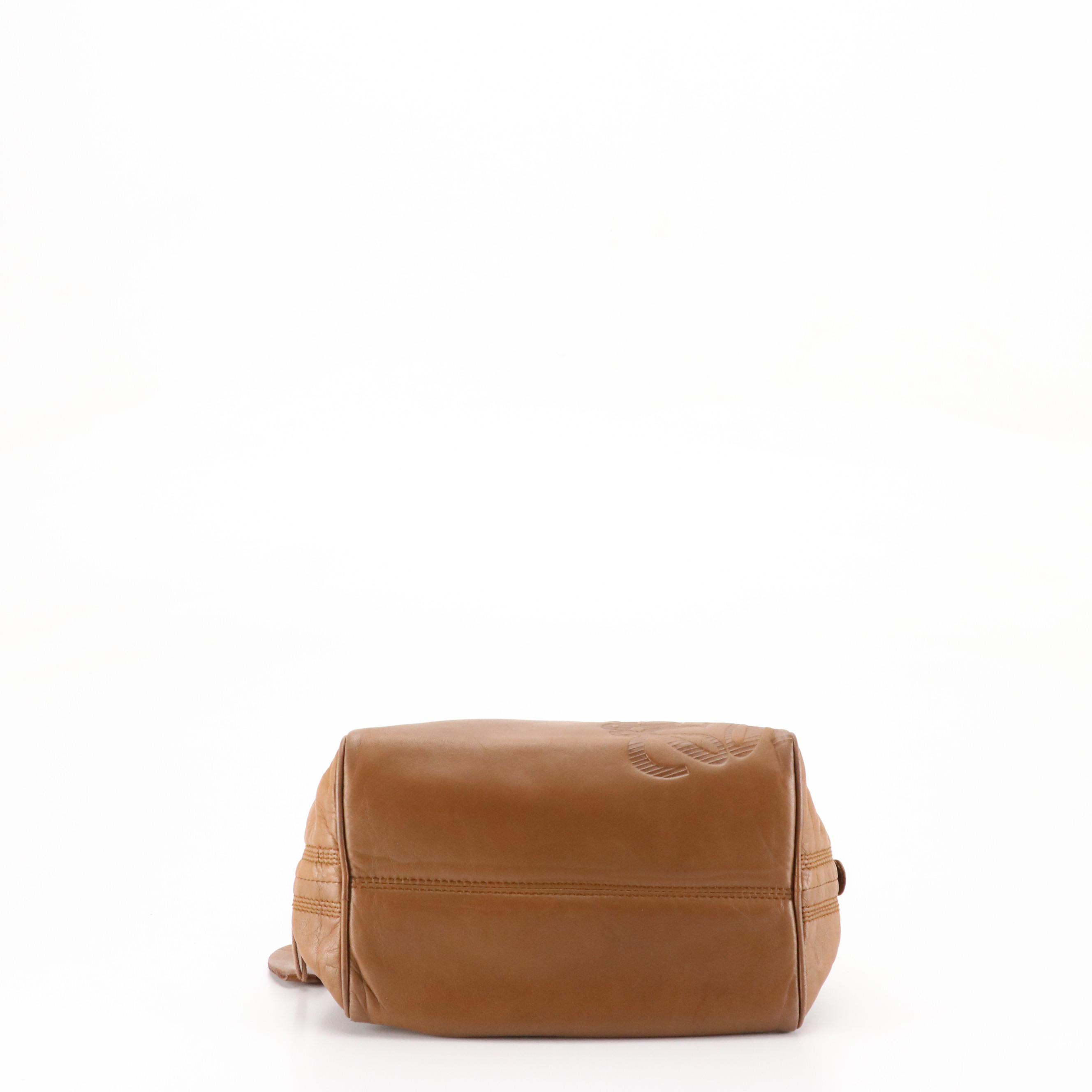 Loewe Anagram Brown Lambskin Leather Handbag