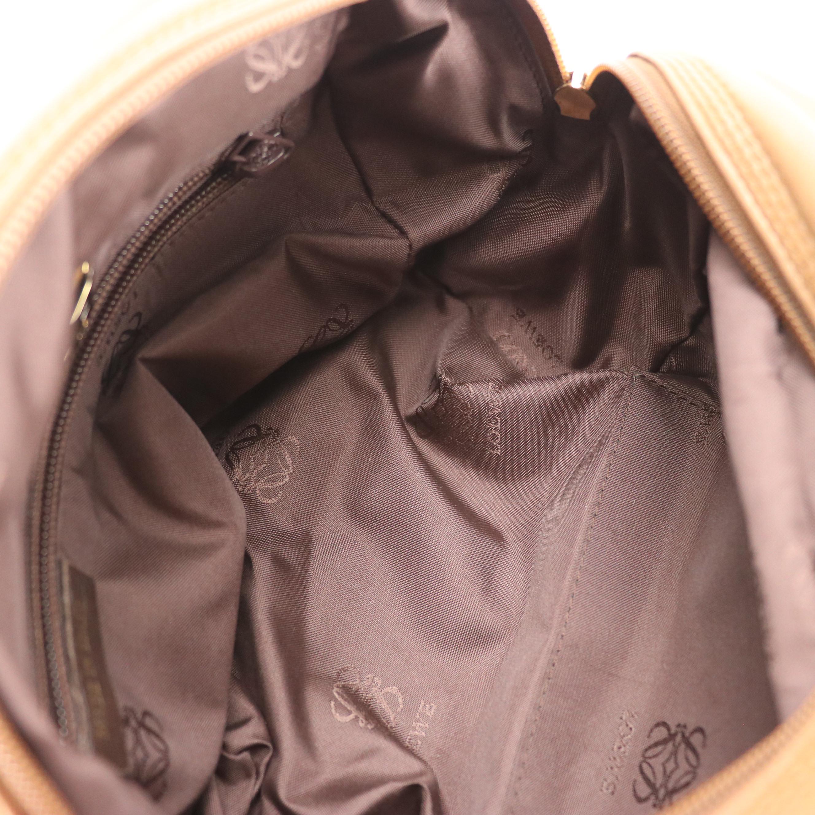 Loewe Anagram Brown Lambskin Leather Handbag