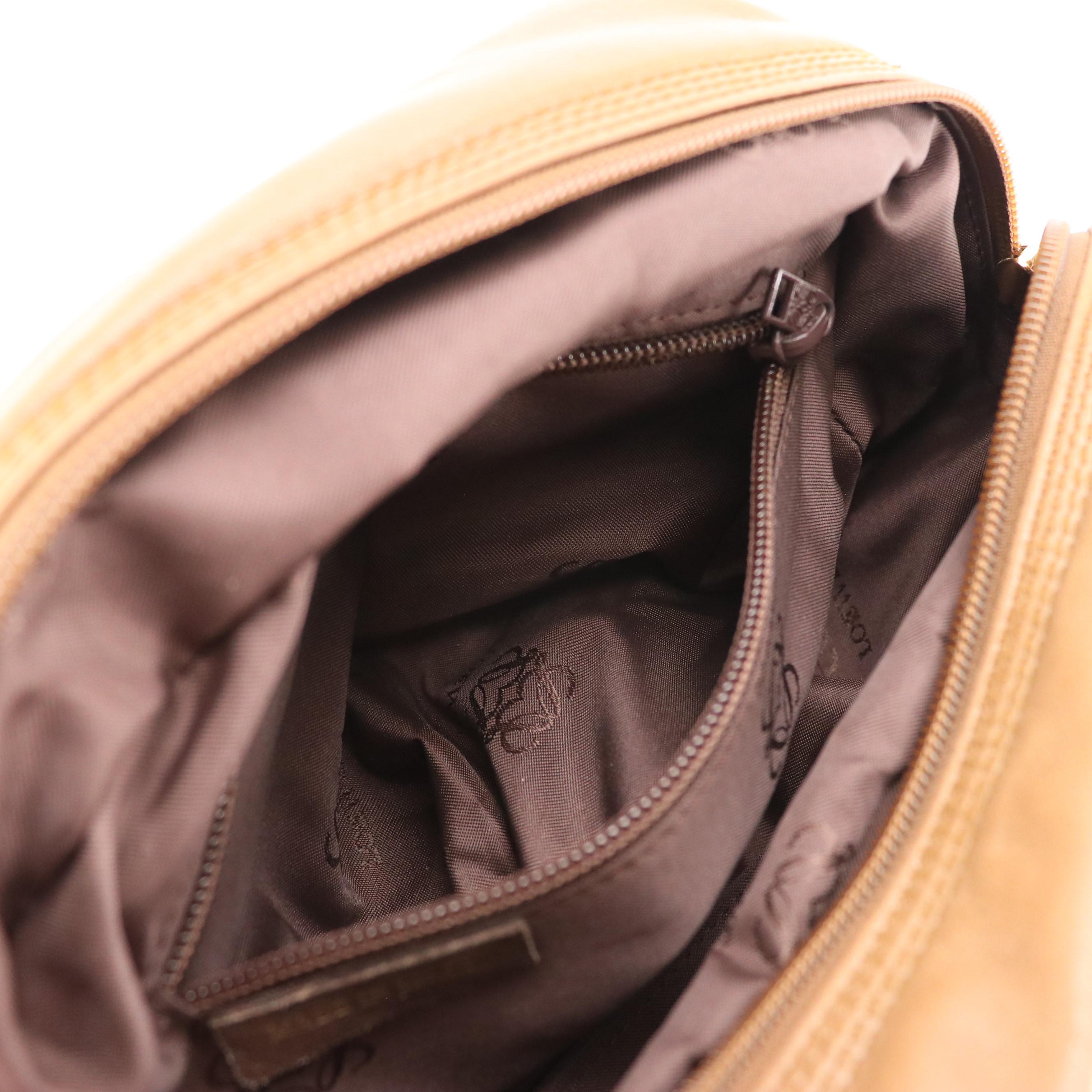 Loewe Anagram Brown Lambskin Leather Handbag