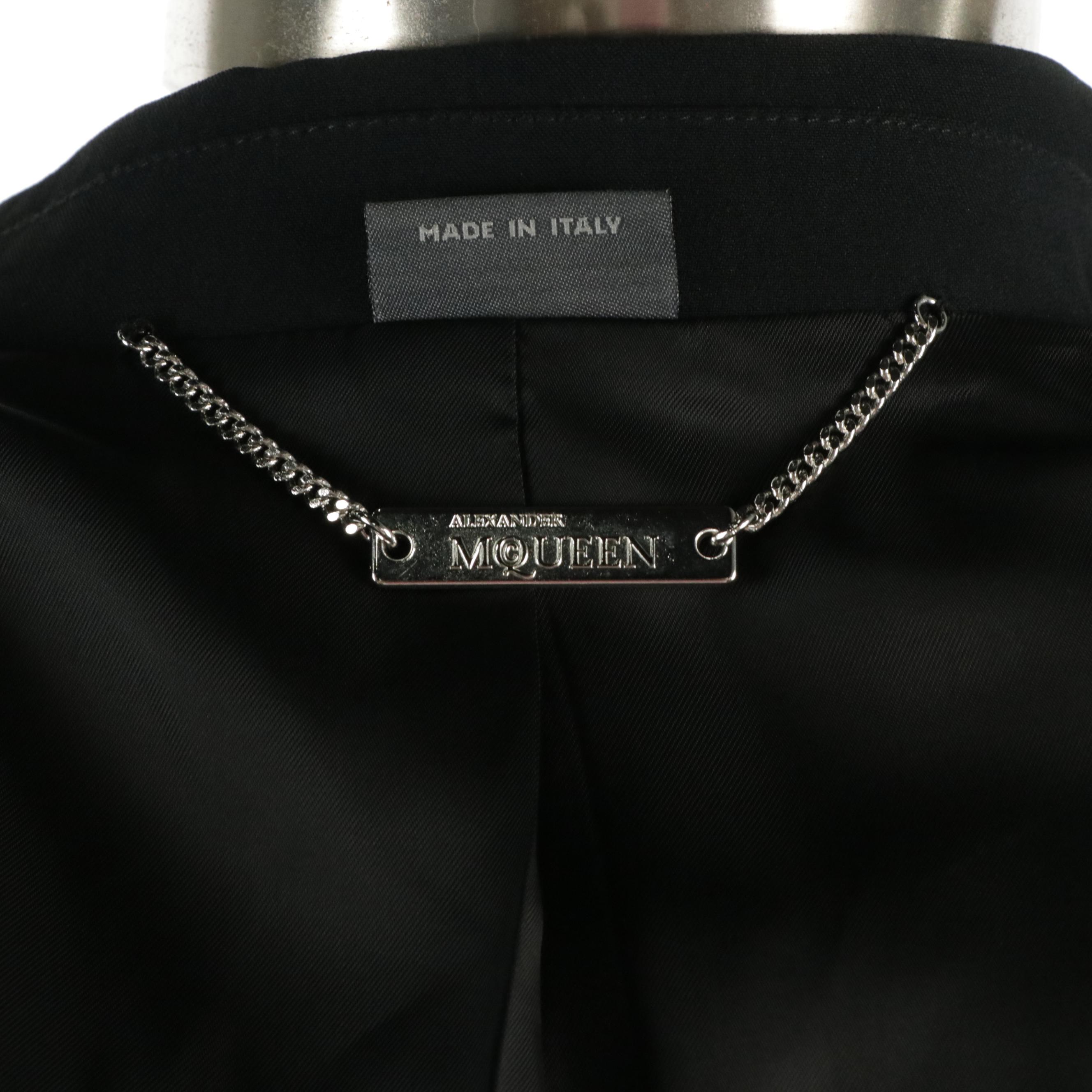 Alexander Mcqueen Asymmetrical Ruffled Hem Blazer Jacket, With Tags