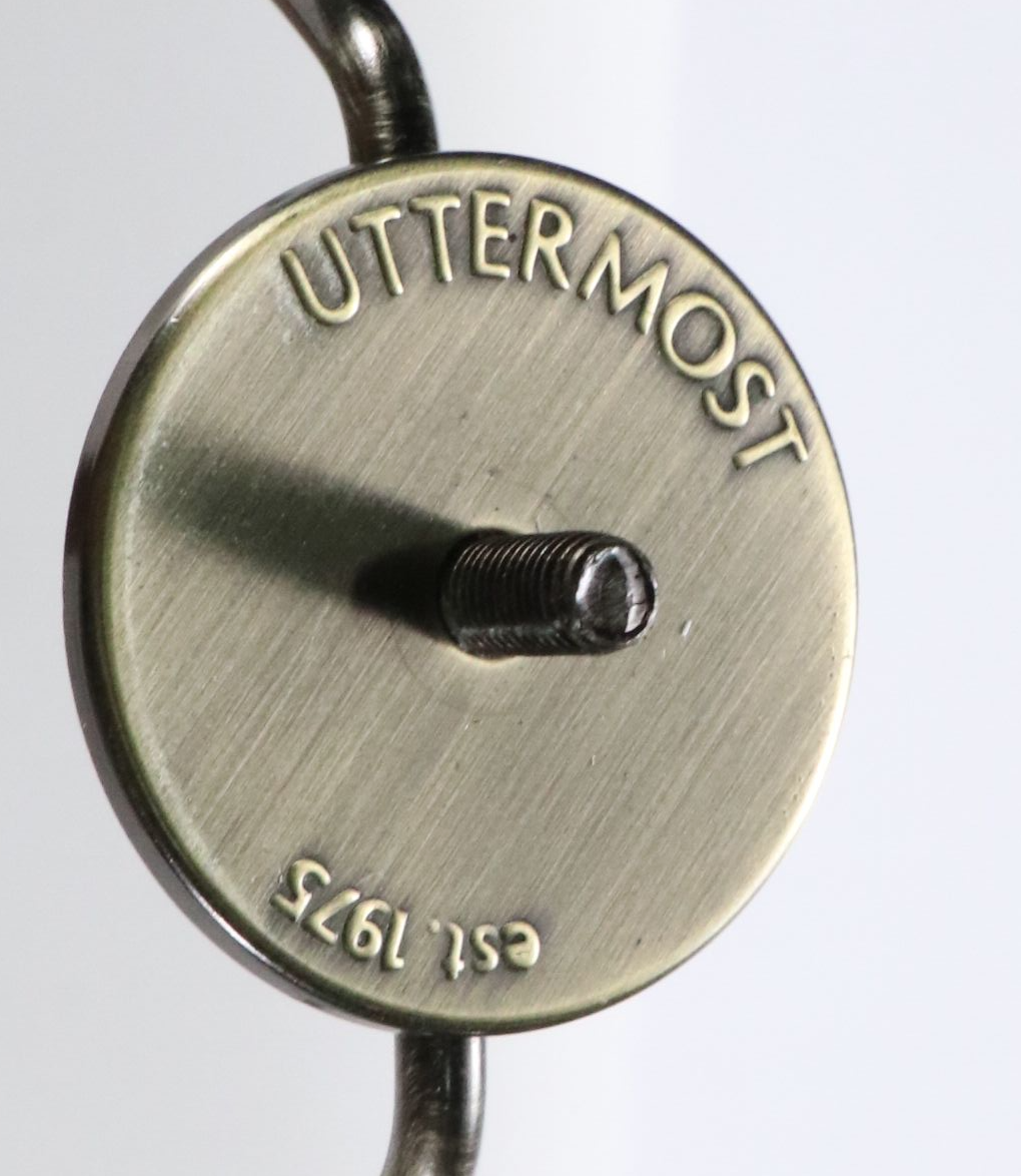 Uttermost Satin Black and Acrylic Table Lamp with Cotton Drum Shade