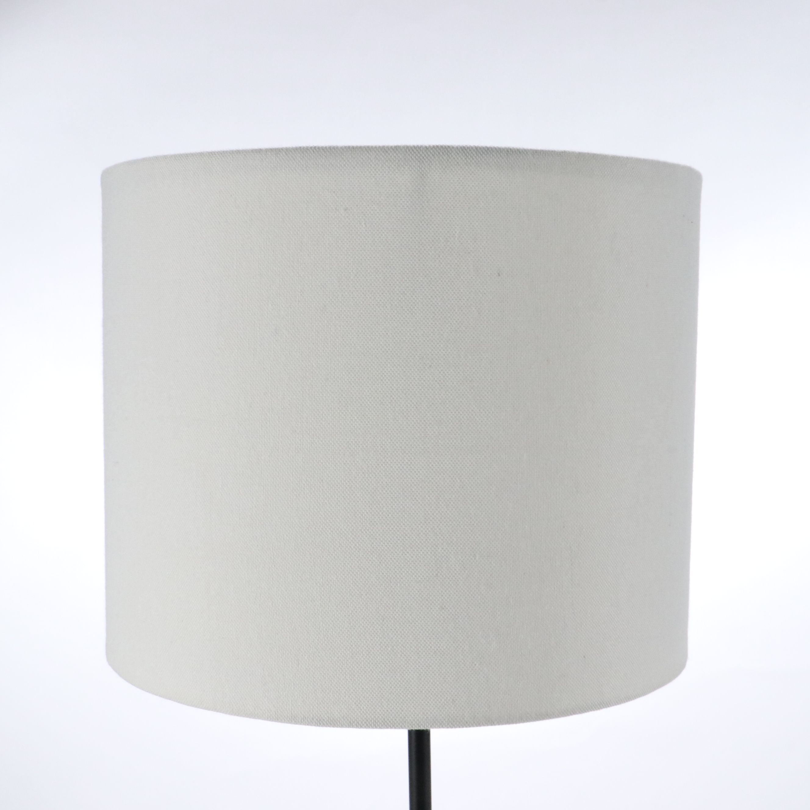 Uttermost Satin Black and Acrylic Table Lamp with Cotton Drum Shade