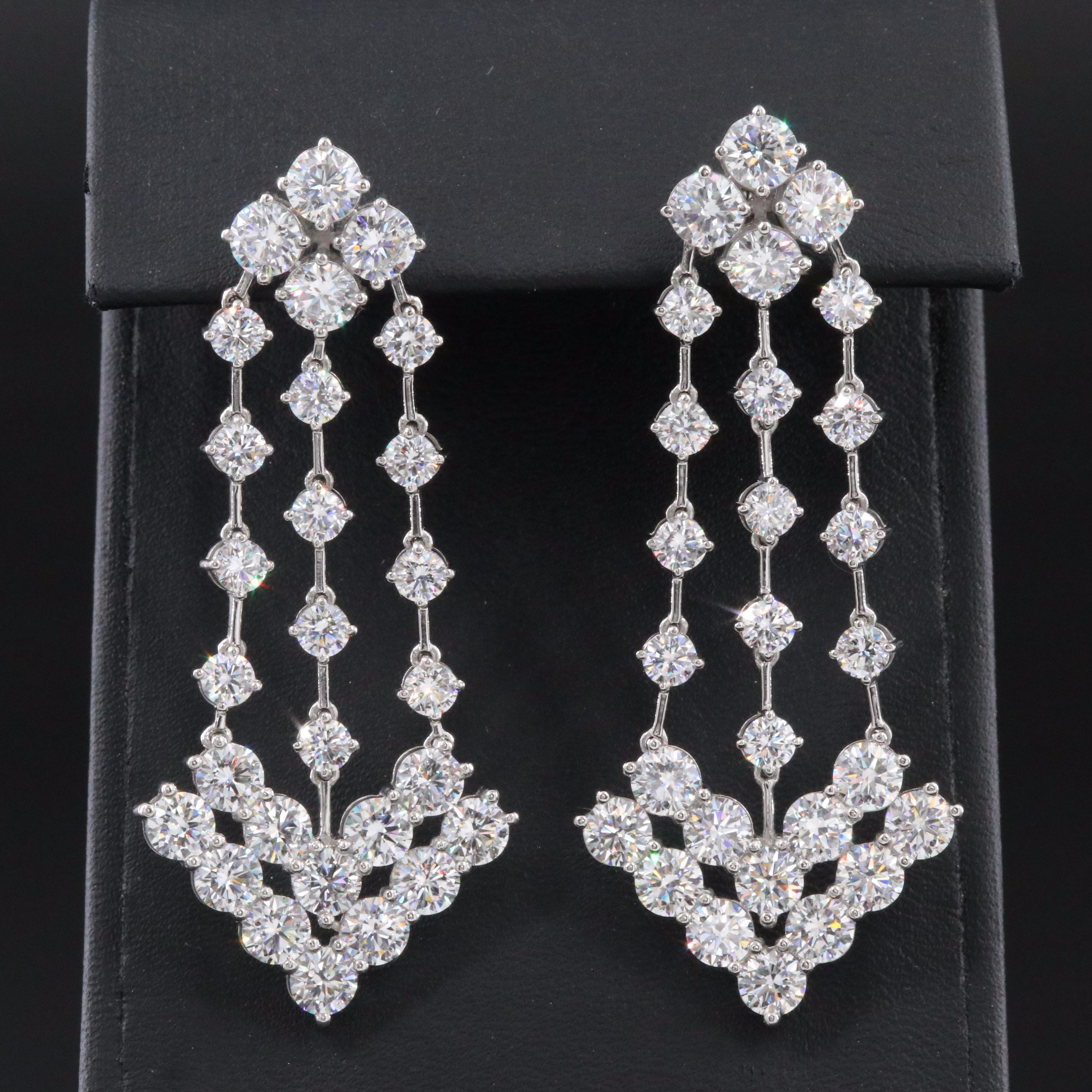 Platinum 15.00 CTW Lab Grown Diamond Earrings