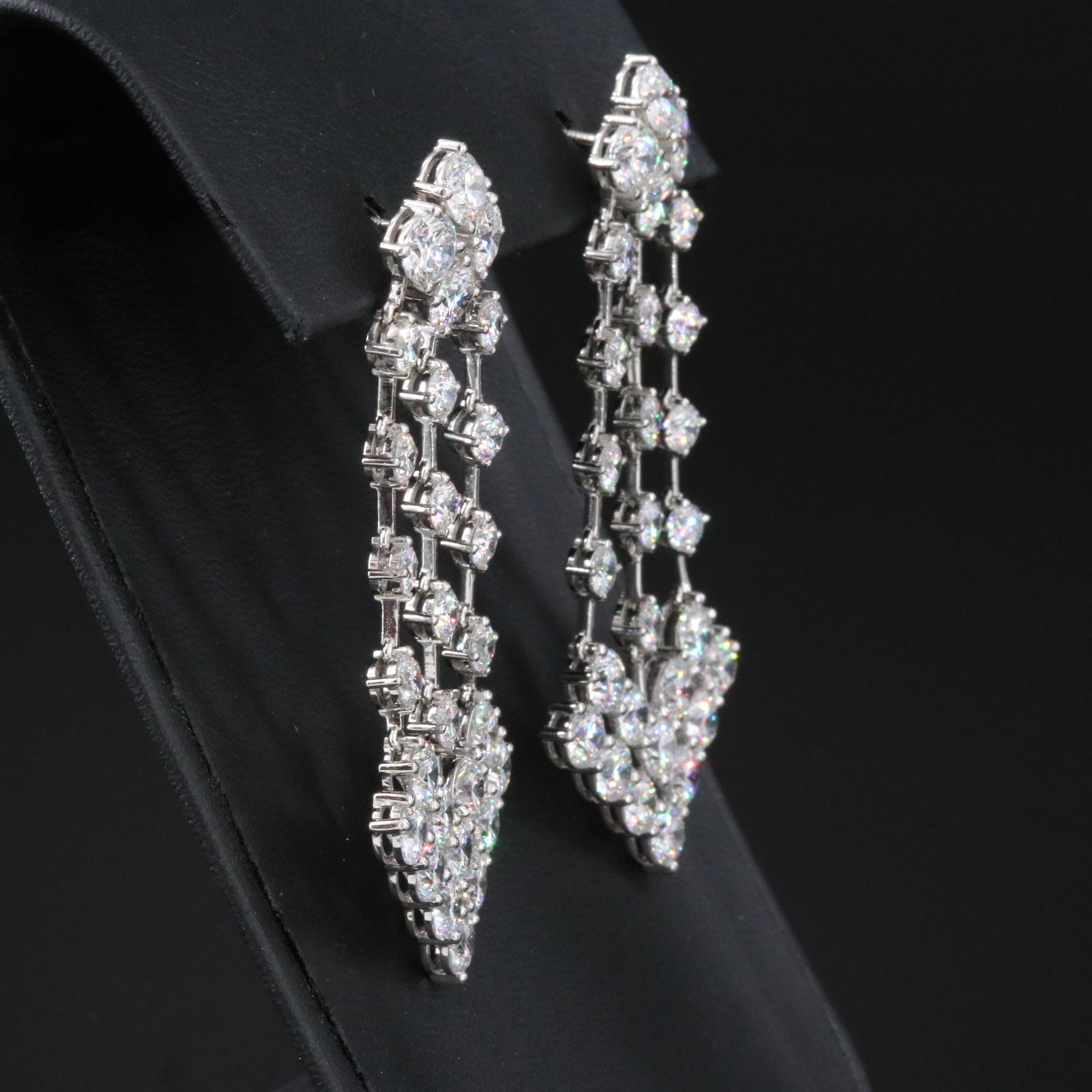 Platinum 15.00 CTW Lab Grown Diamond Earrings