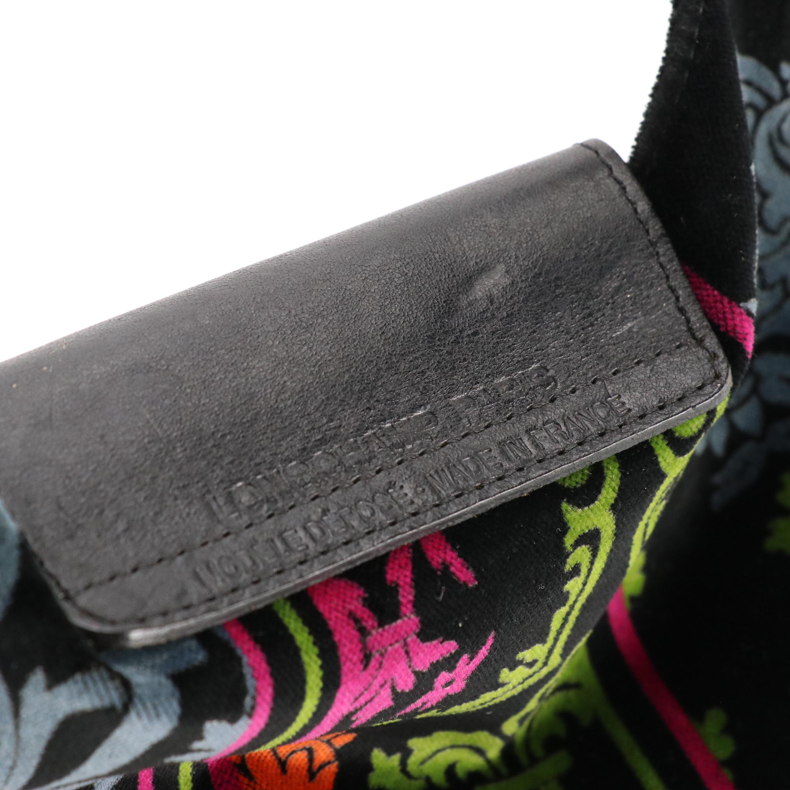 Longchamp Pliage Velvet and Leather Web Strap Crossbody