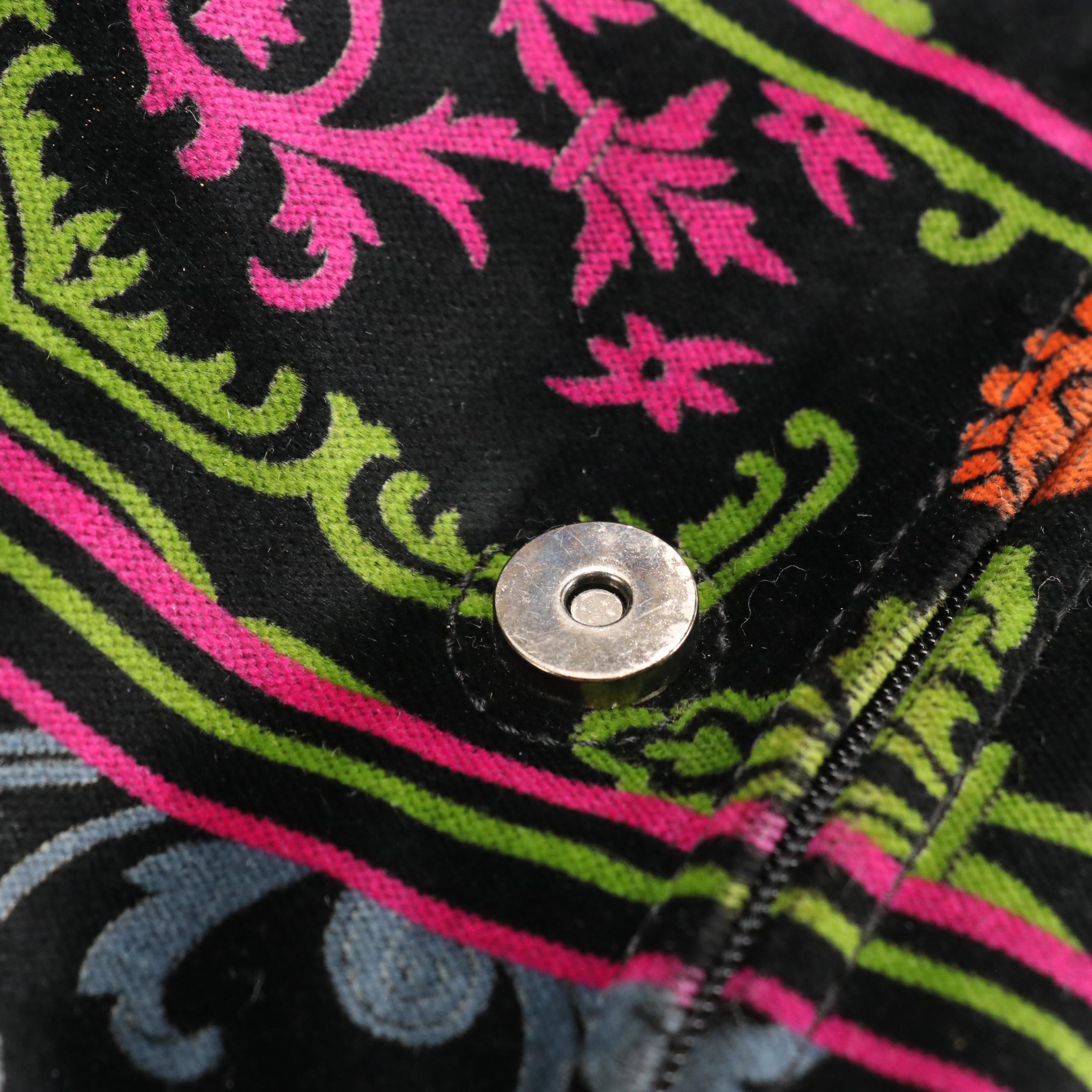 Longchamp Pliage Velvet and Leather Web Strap Crossbody