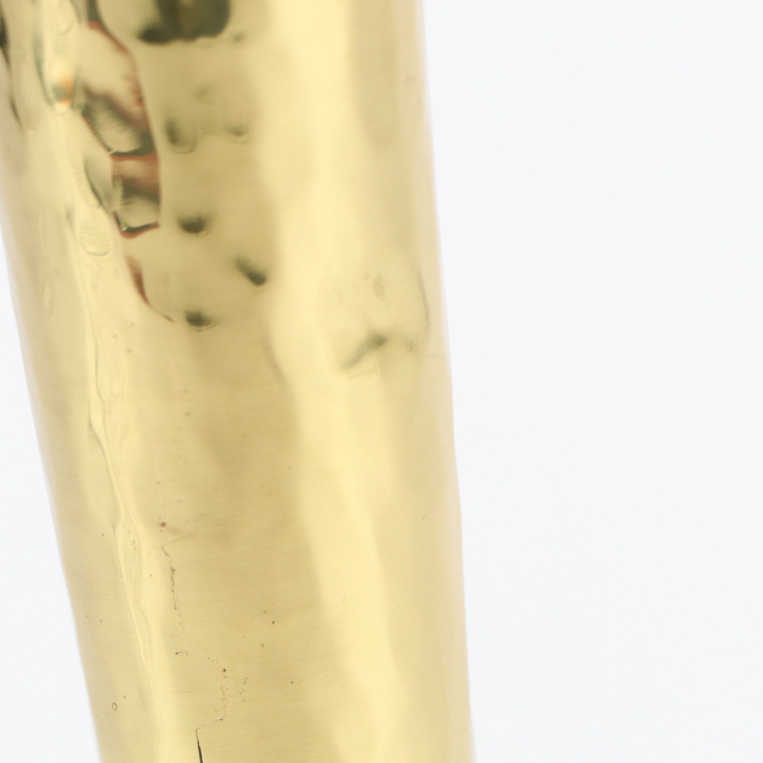 Hammered Brass Trumpet Vase