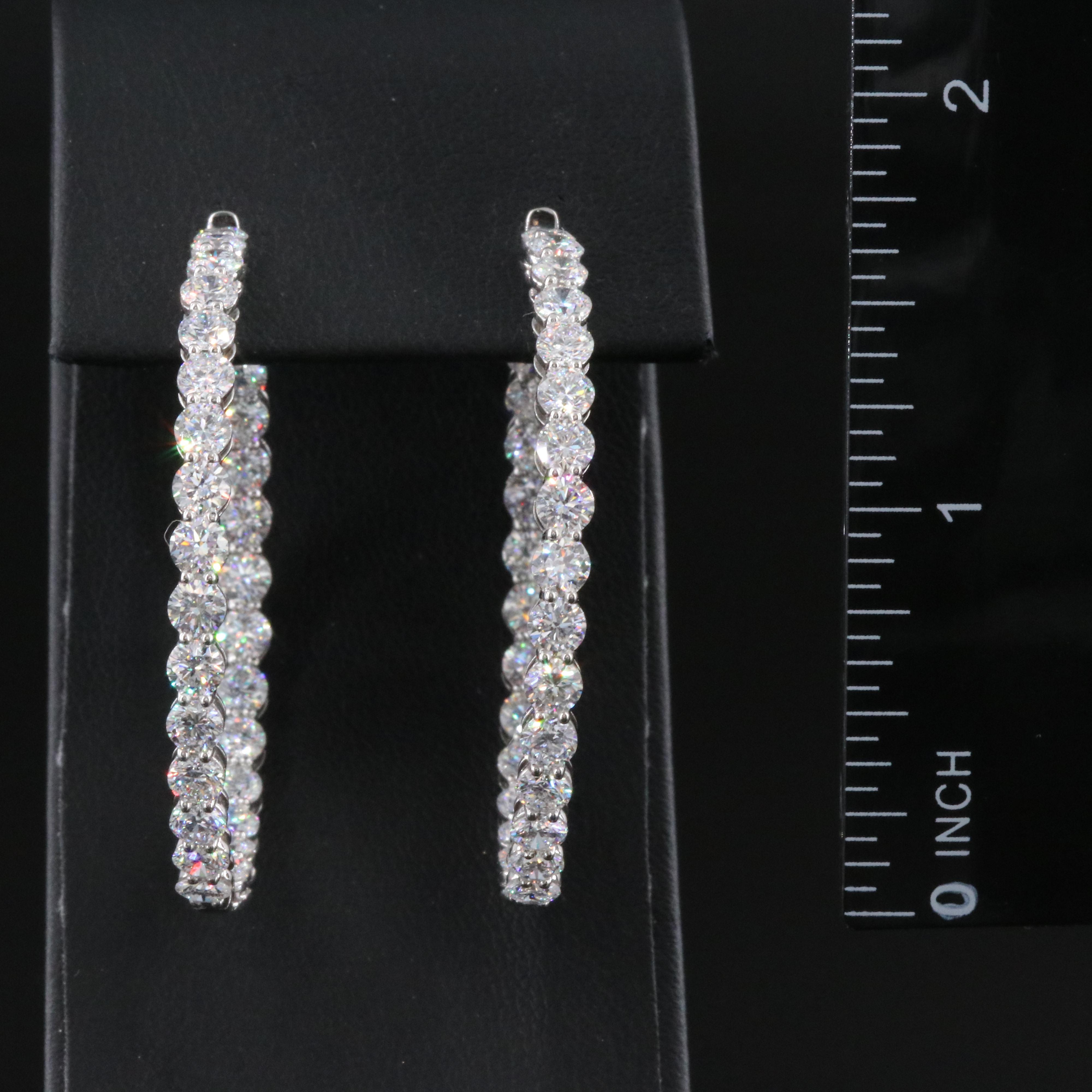 Platinum 9.60 CTW Lab Grown Diamond Inside Out Hoop Earrings
