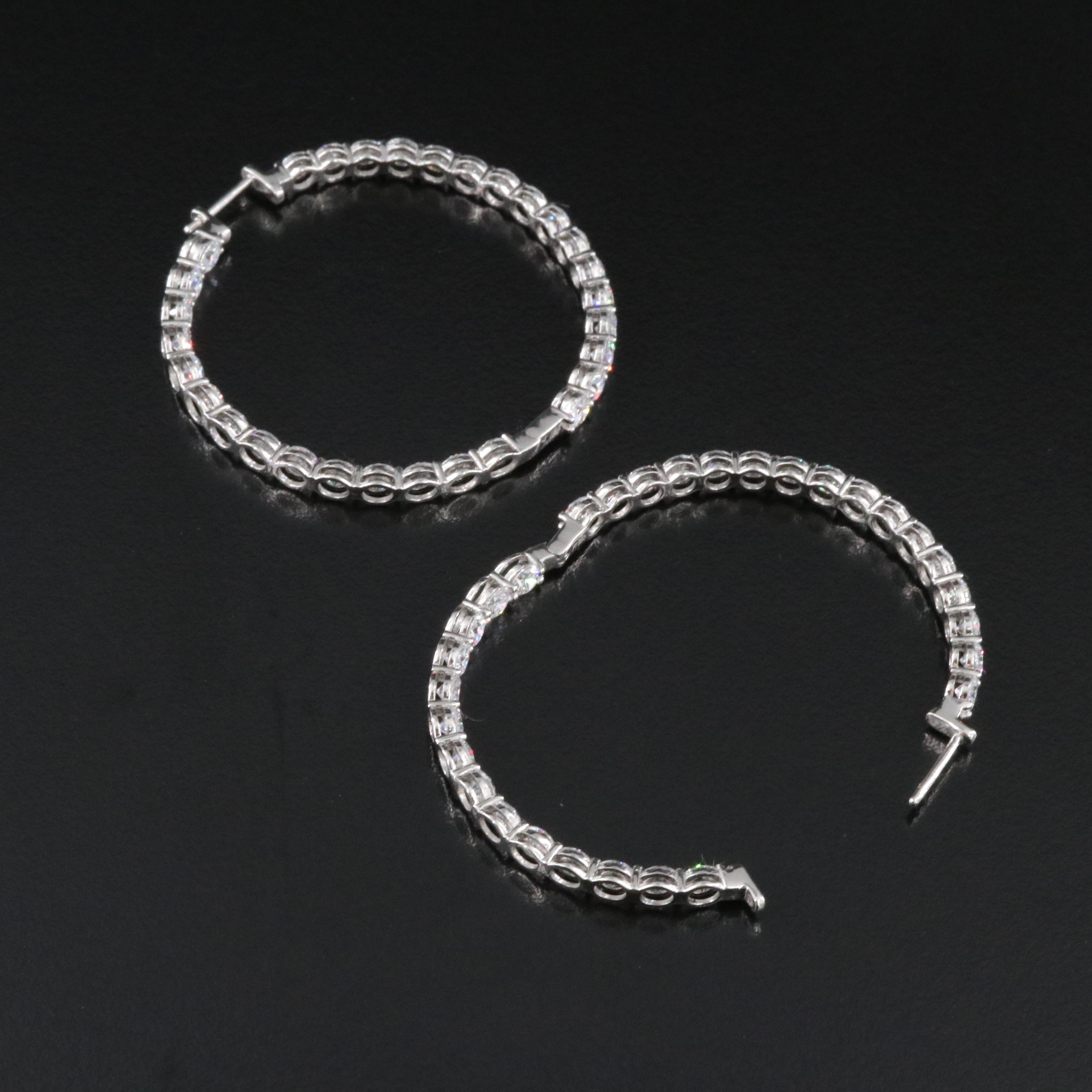 Platinum 9.60 CTW Lab Grown Diamond Inside Out Hoop Earrings