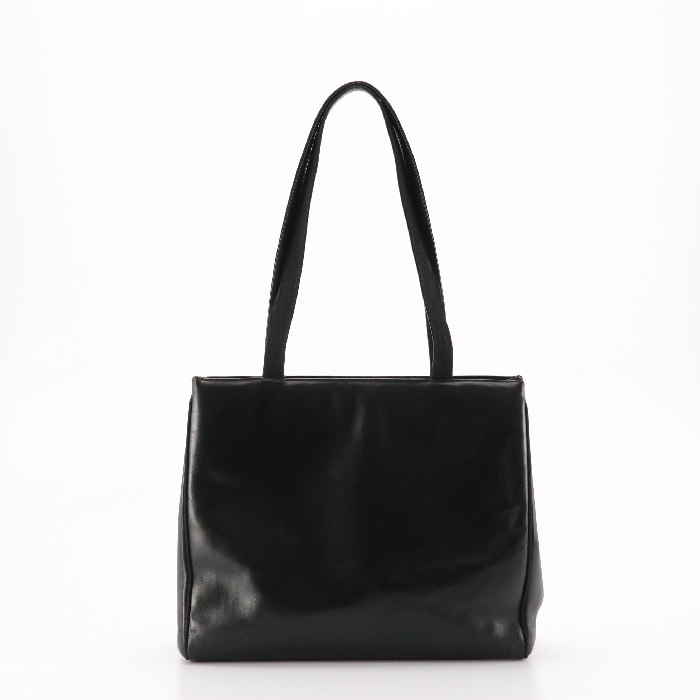 Salvatore Ferragamo Vara Bow Tote in Black Leather
