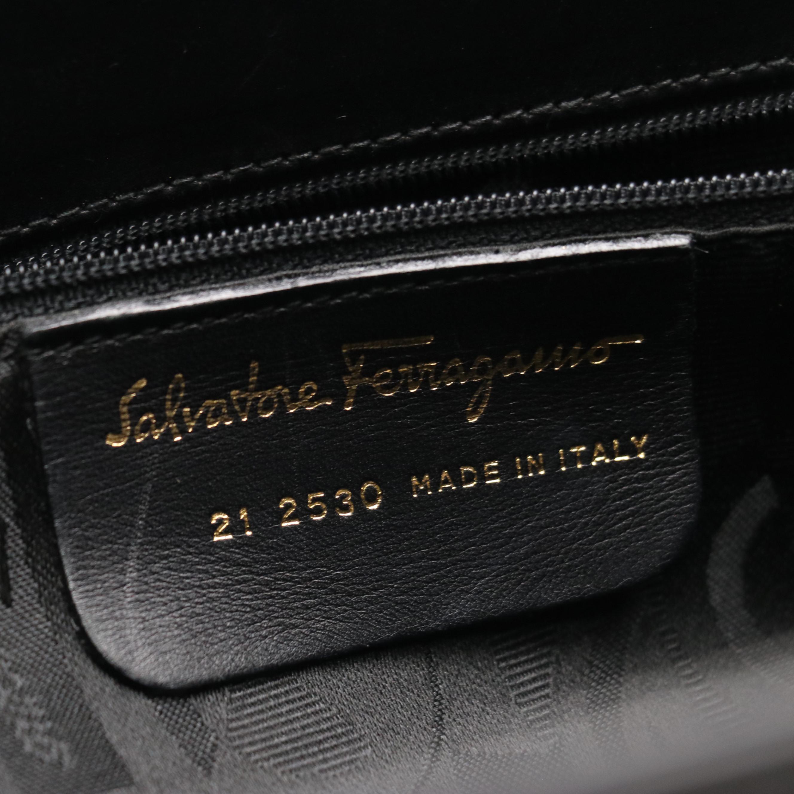 Salvatore Ferragamo Vara Bow Tote in Black Leather