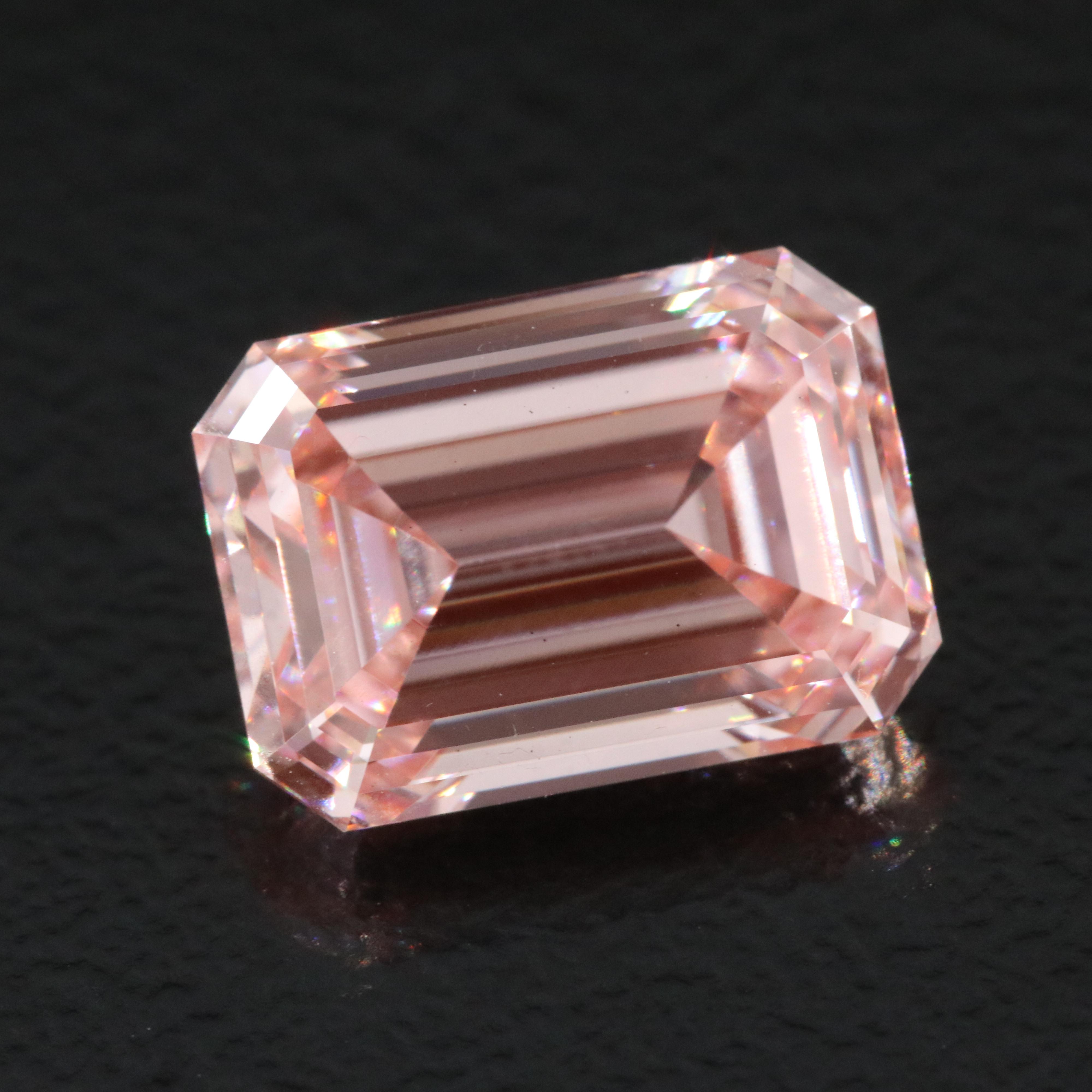 Loose 3.08 CT Lab Grown Fancy Pink Diamond with IGI Reports
